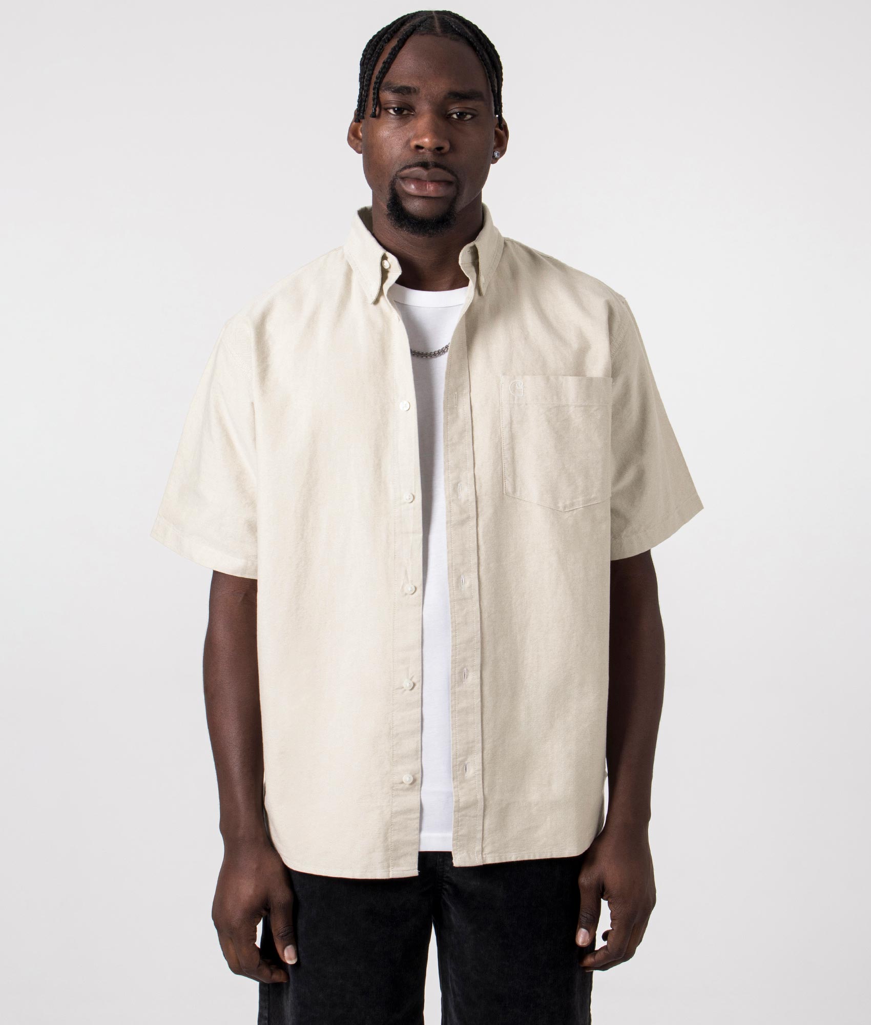 Carhartt WIP Mens Short Sleeve Braxton Shirt - Colour: 25MXX Agate/Wax - Size: XL