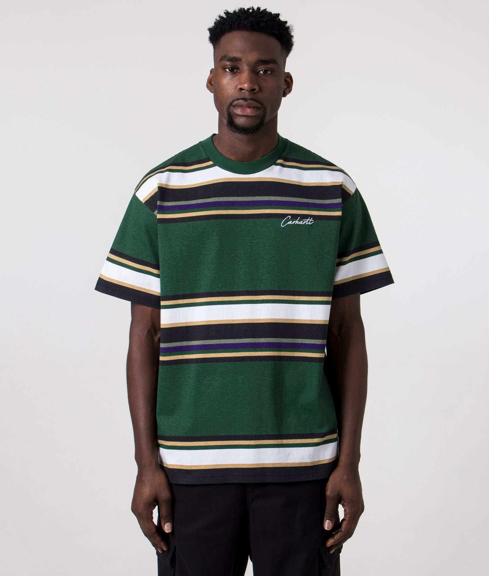 Carhartt WIP Mens Relaxed Fit Morcom T-Shirt - Colour: 20S60 Morcom Stripe, Chervil - Size: XL