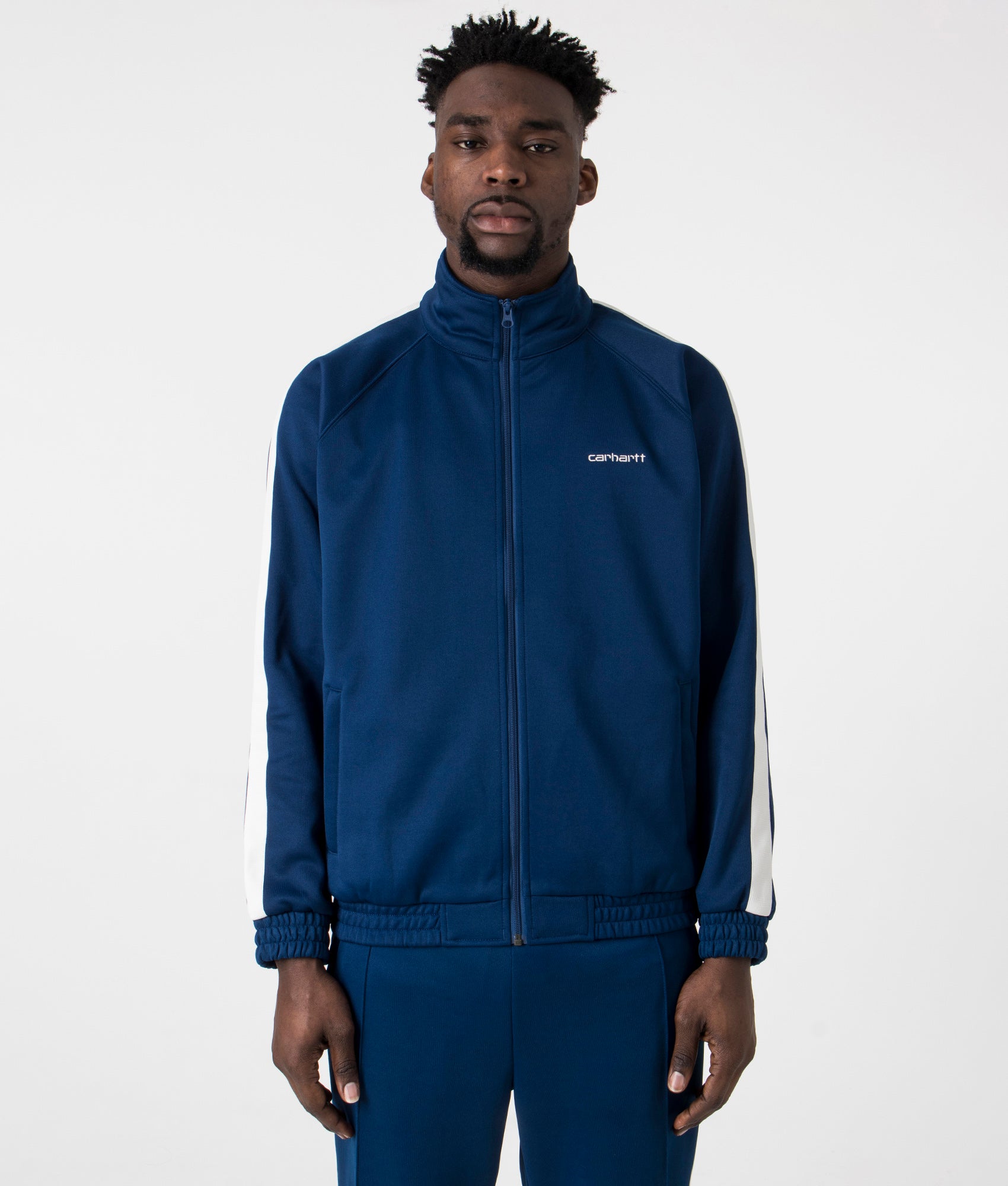 Carhartt WIP Mens Relaxed Fit Benchill Track Top - Colour: 26LXX Elder/Wax - Size: Medium