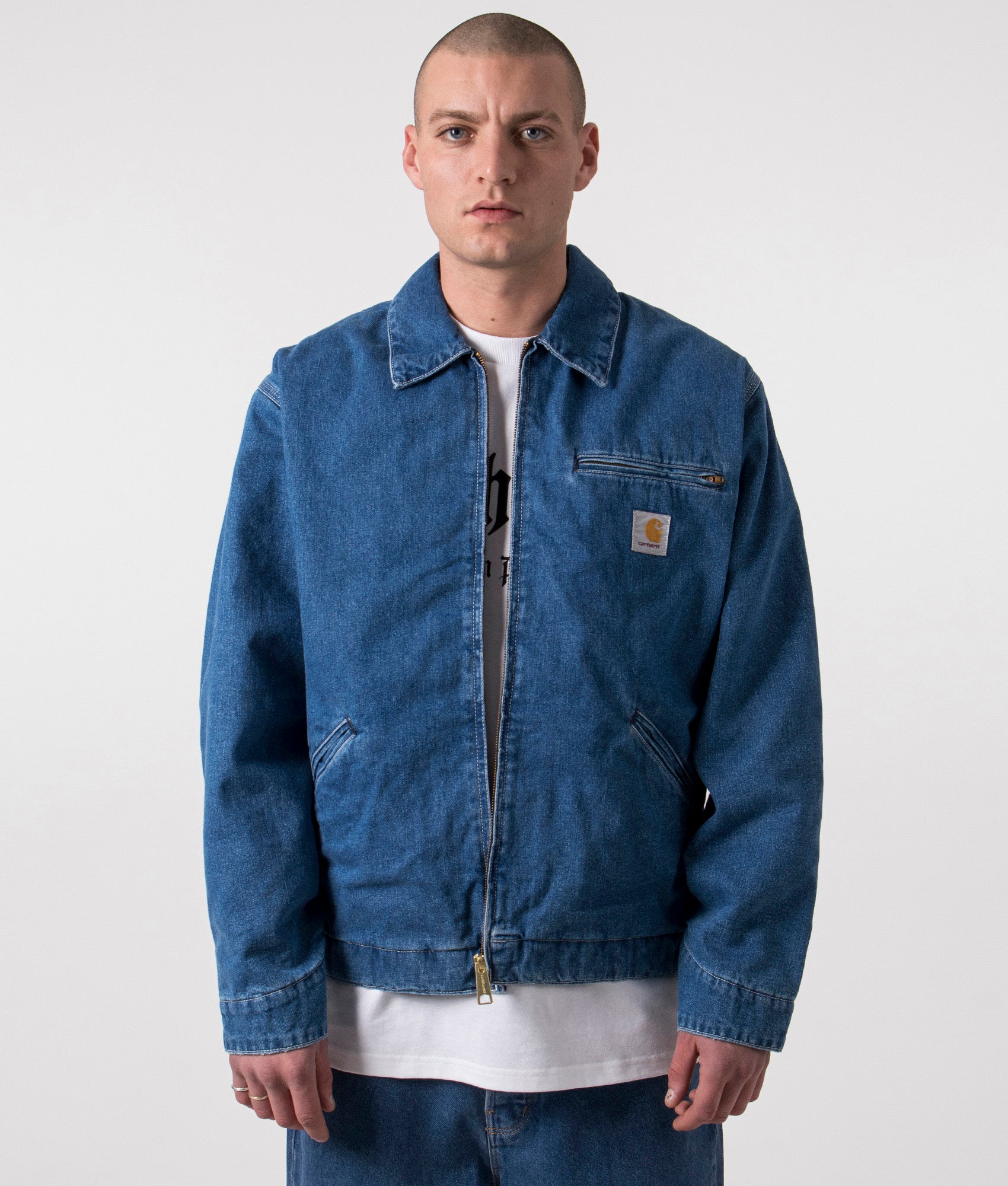 Carhartt WIP Mens OG Detroit Jacket - Colour: 0106 Blue Stone Washed - Size: Medium