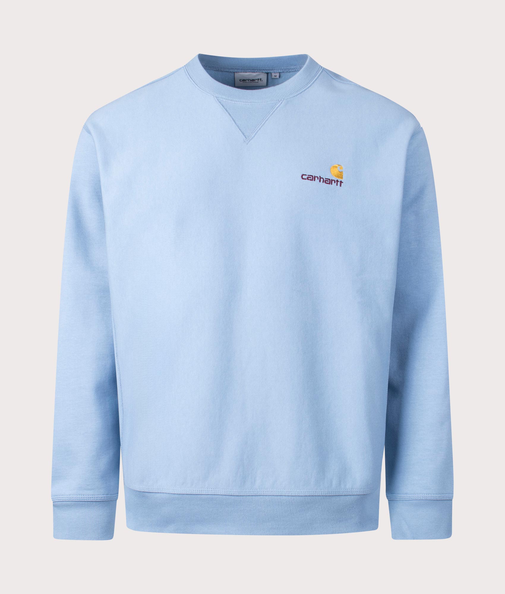 Carhartt WIP Mens Relaxed Fit American Script Sweatshirt - Colour: 0F4XX Frosted Blue - Size: Large