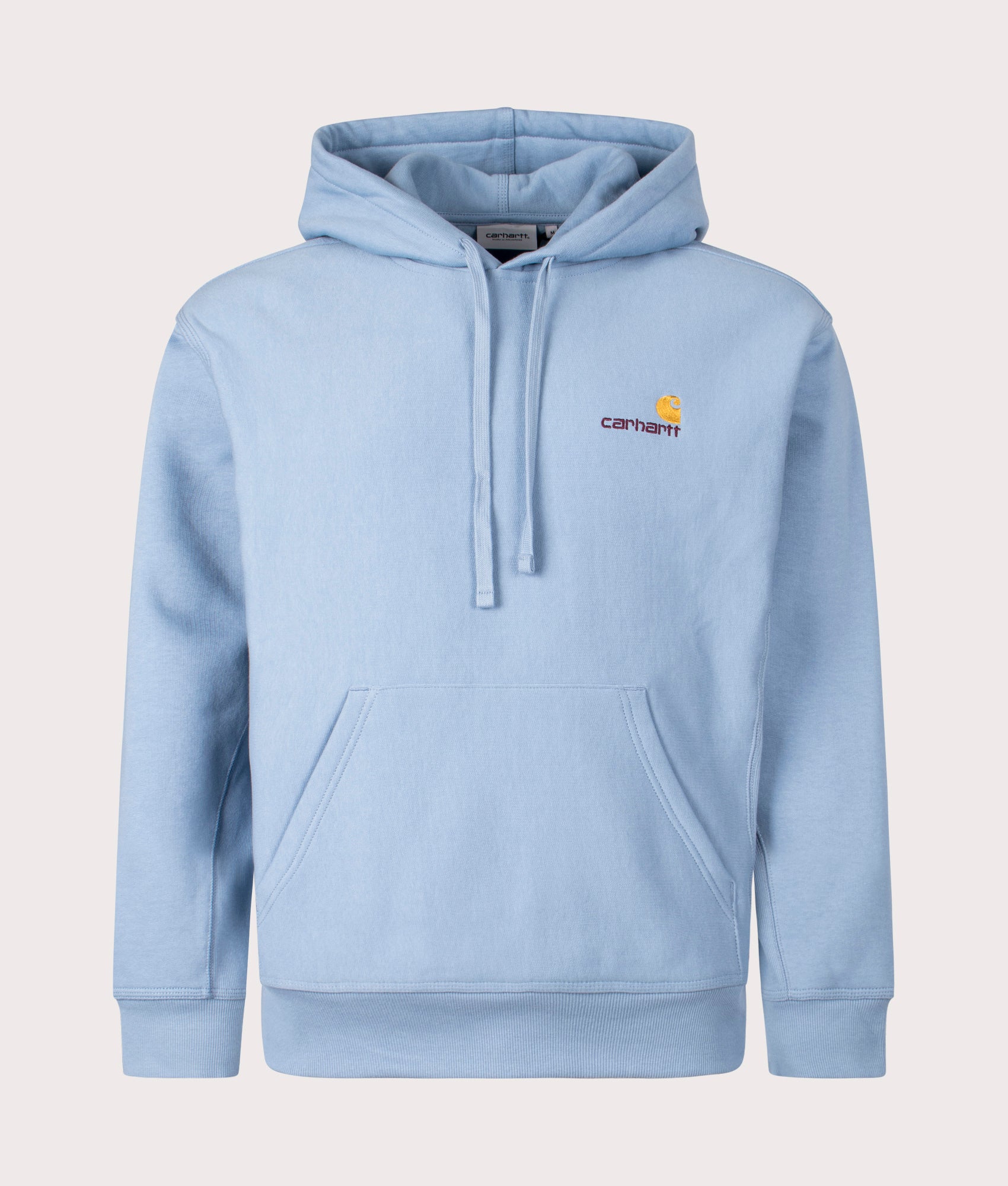Carhartt WIP Mens Relaxed Fit American Script Hoodie - Colour: 0F4XX Frosted Blue - Size: Medium