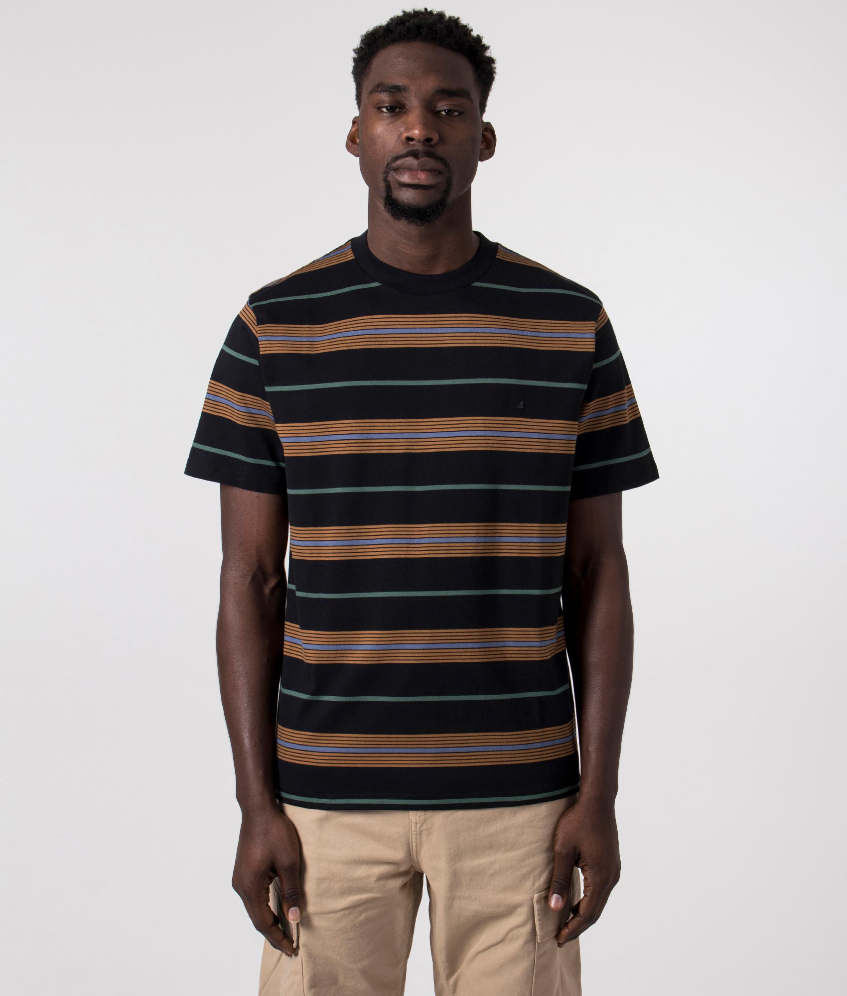 Carhartt WIP Mens Haynes T-Shirt - Colour: 1XMXX Haynes Stripe, Black - Size: Medium