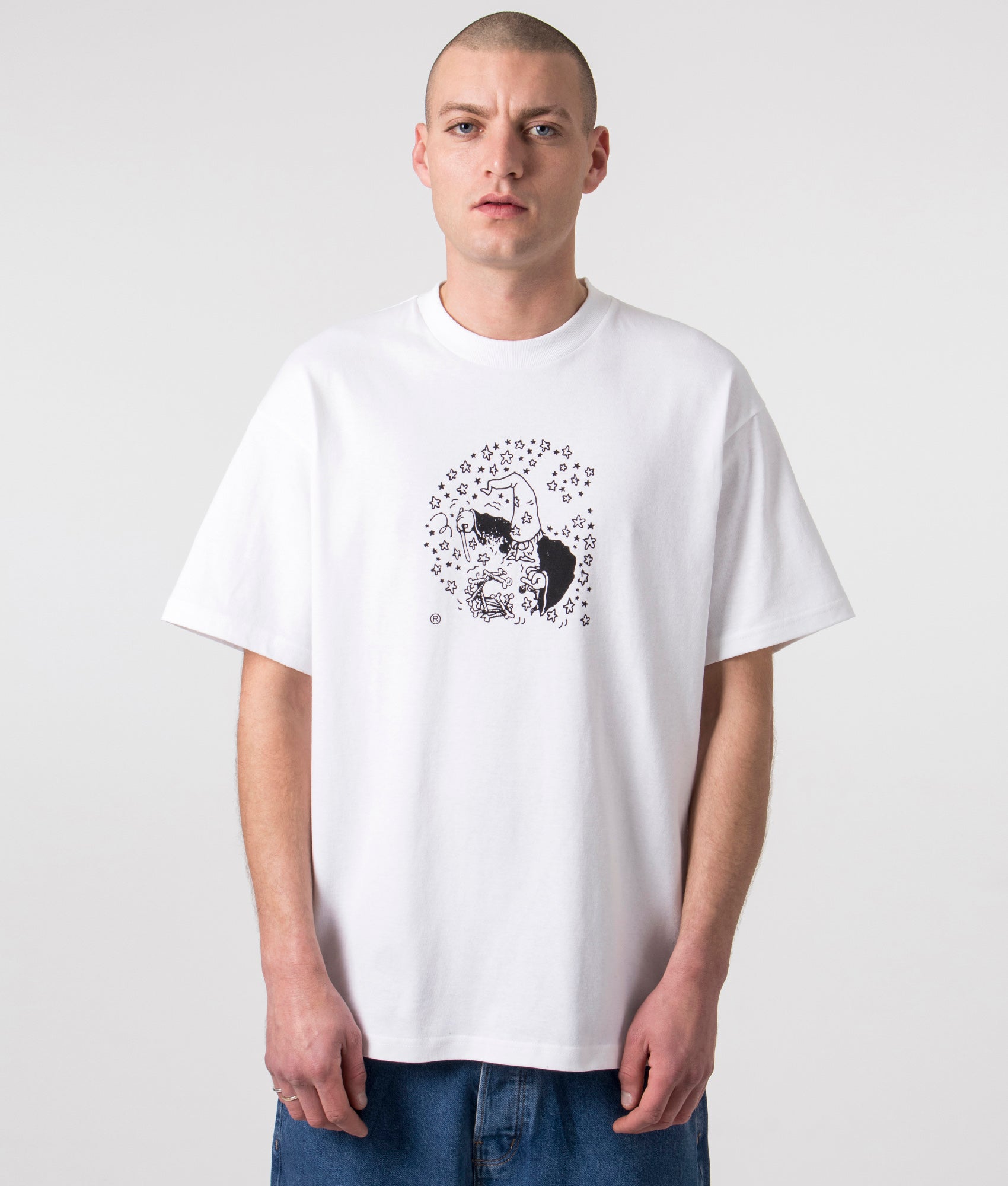 Carhartt WIP Mens Relaxed Fit Hocus Pocus T-Shirt - Colour: 00AXX White/Black - Size: Large