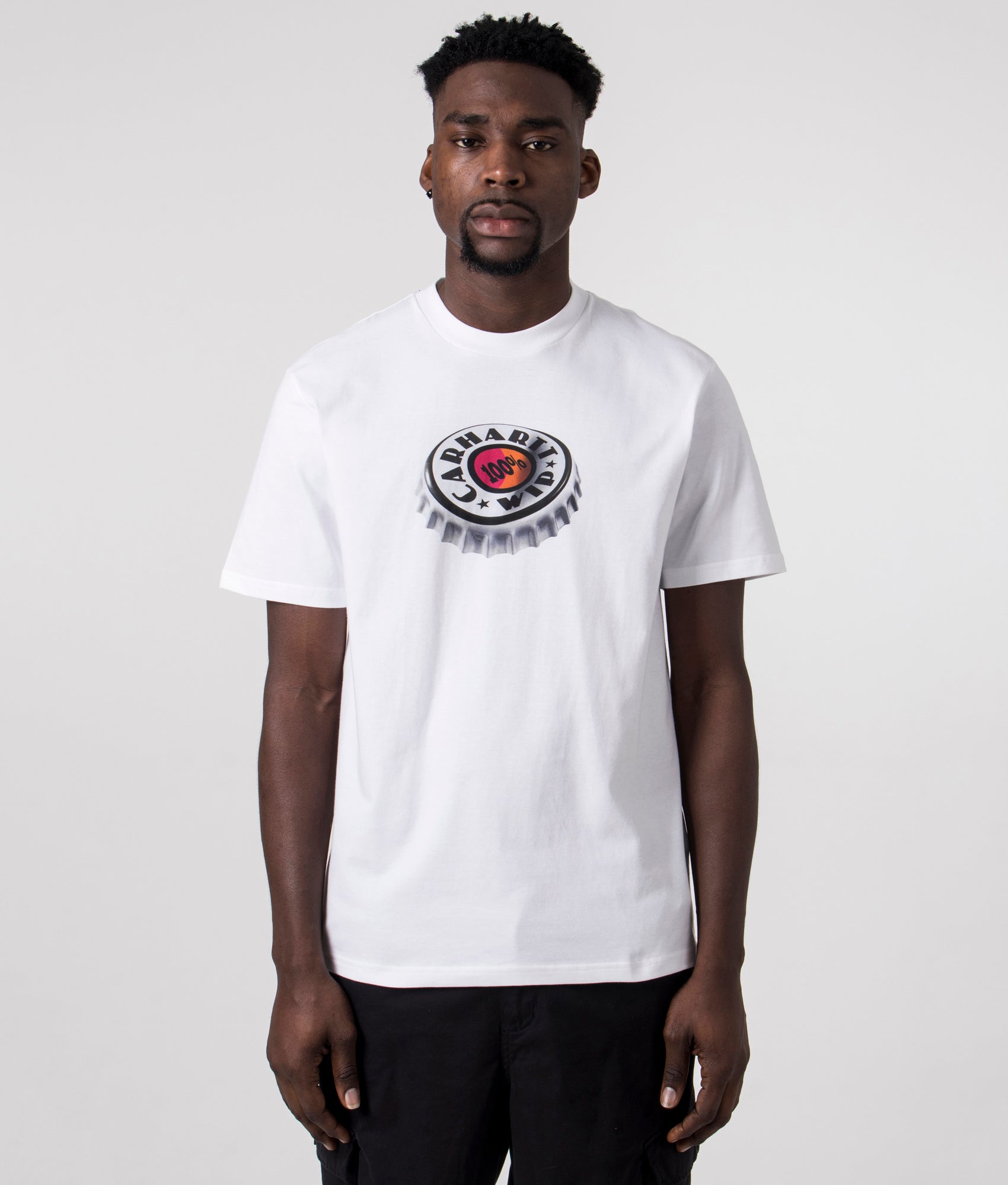 Carhartt WIP Mens Bottle Cap T-Shirt - Colour: 02XX White - Size: XL