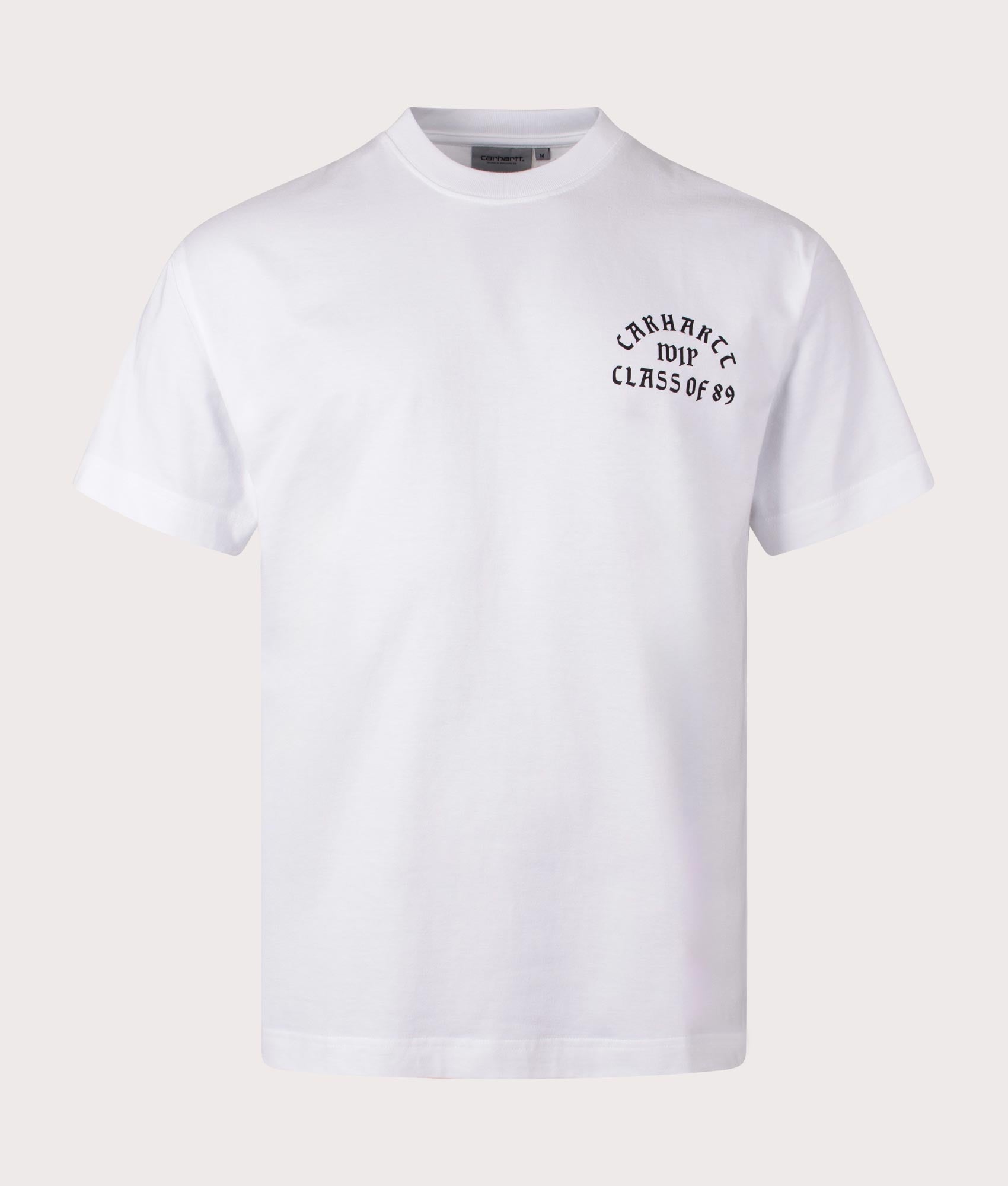 Carhartt WIP Mens Relaxed Fit Class of 89 T-Shirt - Colour: 00AXX White/Black - Size: Small