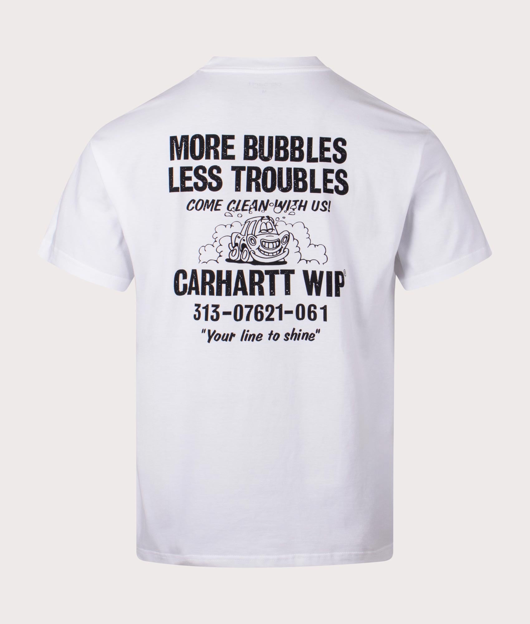 Carhartt WIP Mens Relaxed Fit Less Troubles T-Shirt - Colour: 00AXX White/Black - Size: Medium