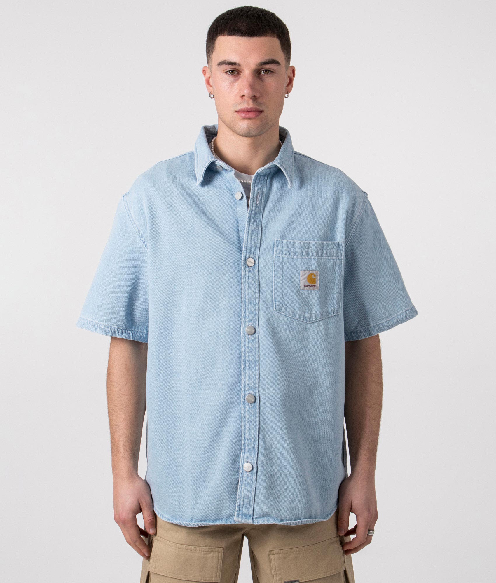 Carhartt WIP Mens Short Sleeve Ody Shirt - Colour: 112 Blue - Size: Large