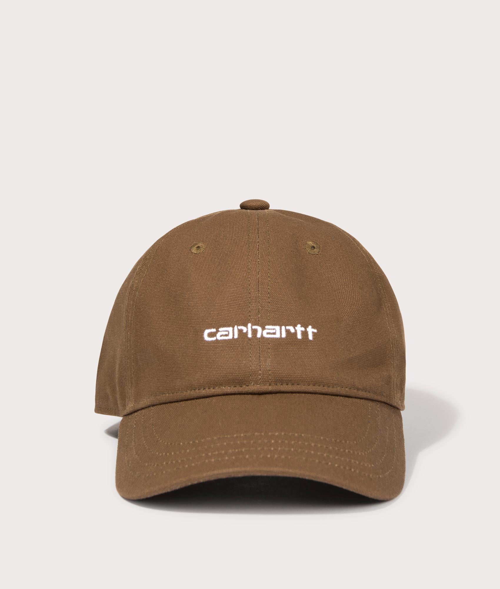 Carhartt WIP Mens Canvas Script Cap - Colour: 22UXX Lumber/White - Size: One Size