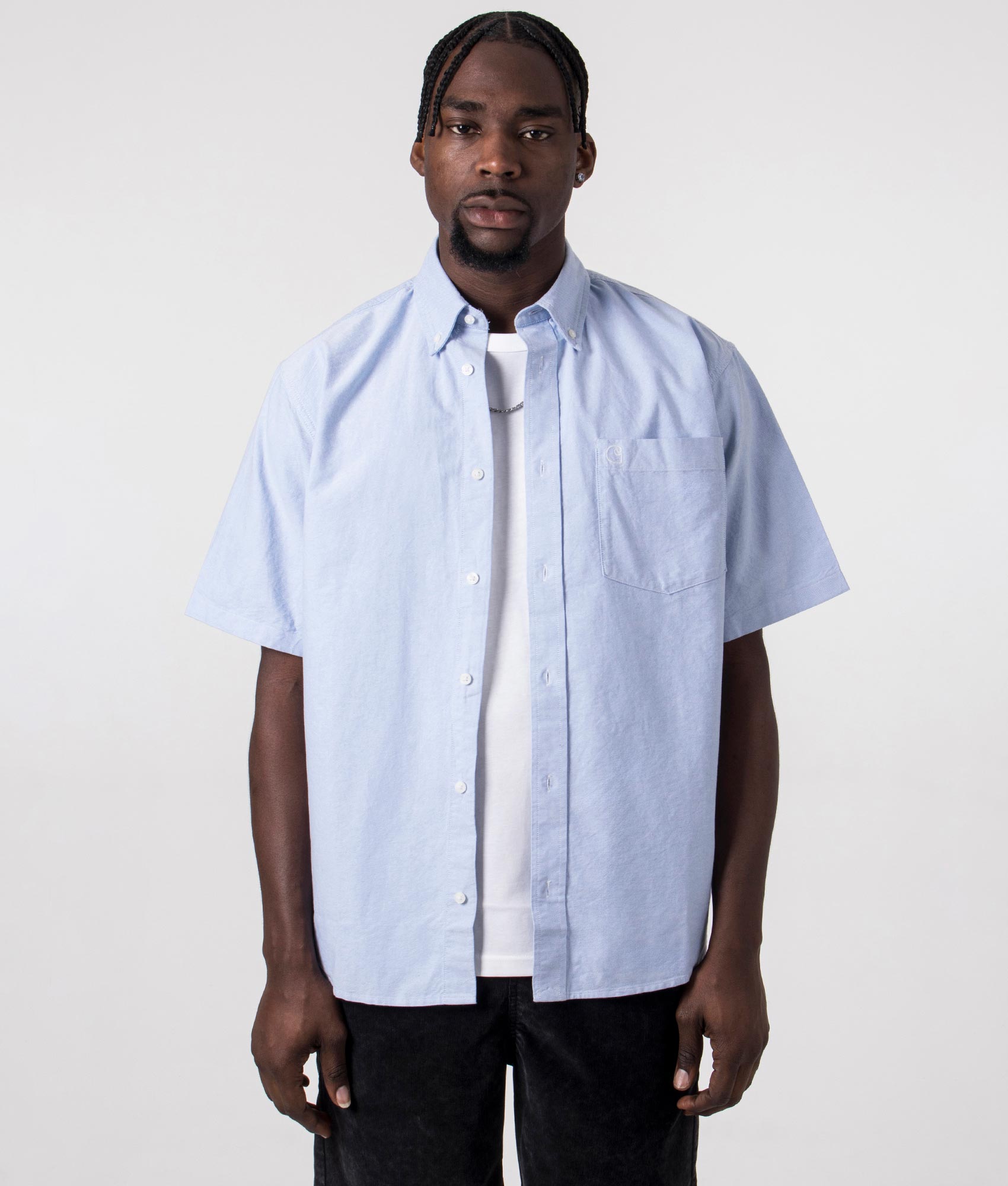 Carhartt WIP Mens Short Sleeve Braxton Shirt - Colour: 1ONXX Bleach/Wax - Size: XL