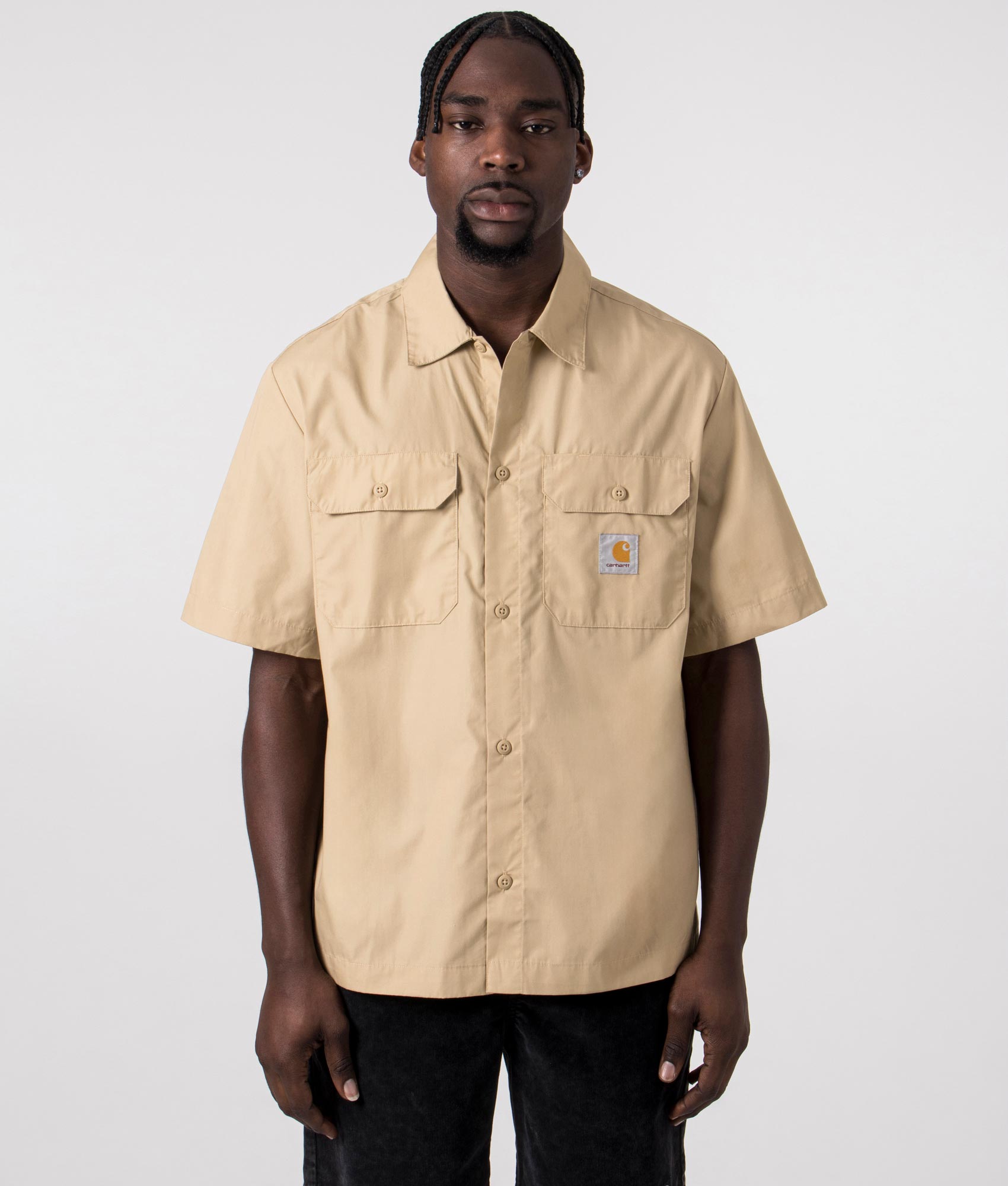 Carhartt WIP Mens Short Sleeve Craft Shirt - Colour: 1YAXX Sable - Size: XL