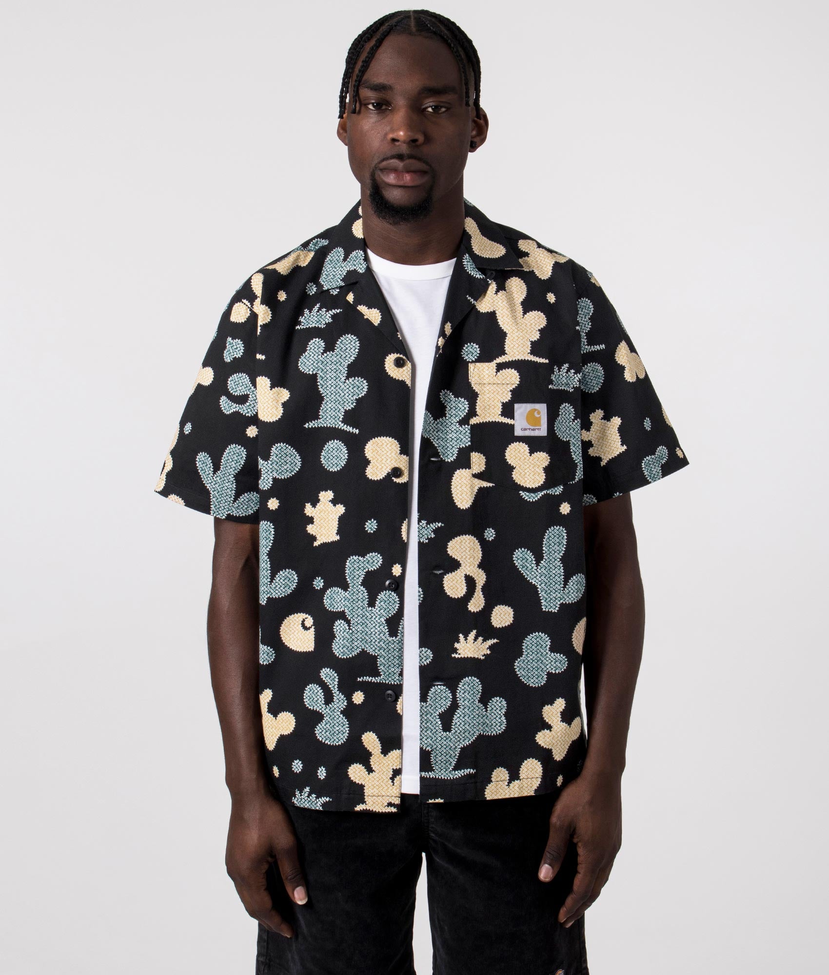 Carhartt WIP Mens Short Sleeve Opus Shirt - Colour: 26UXX Opus Print, Black - Size: Small