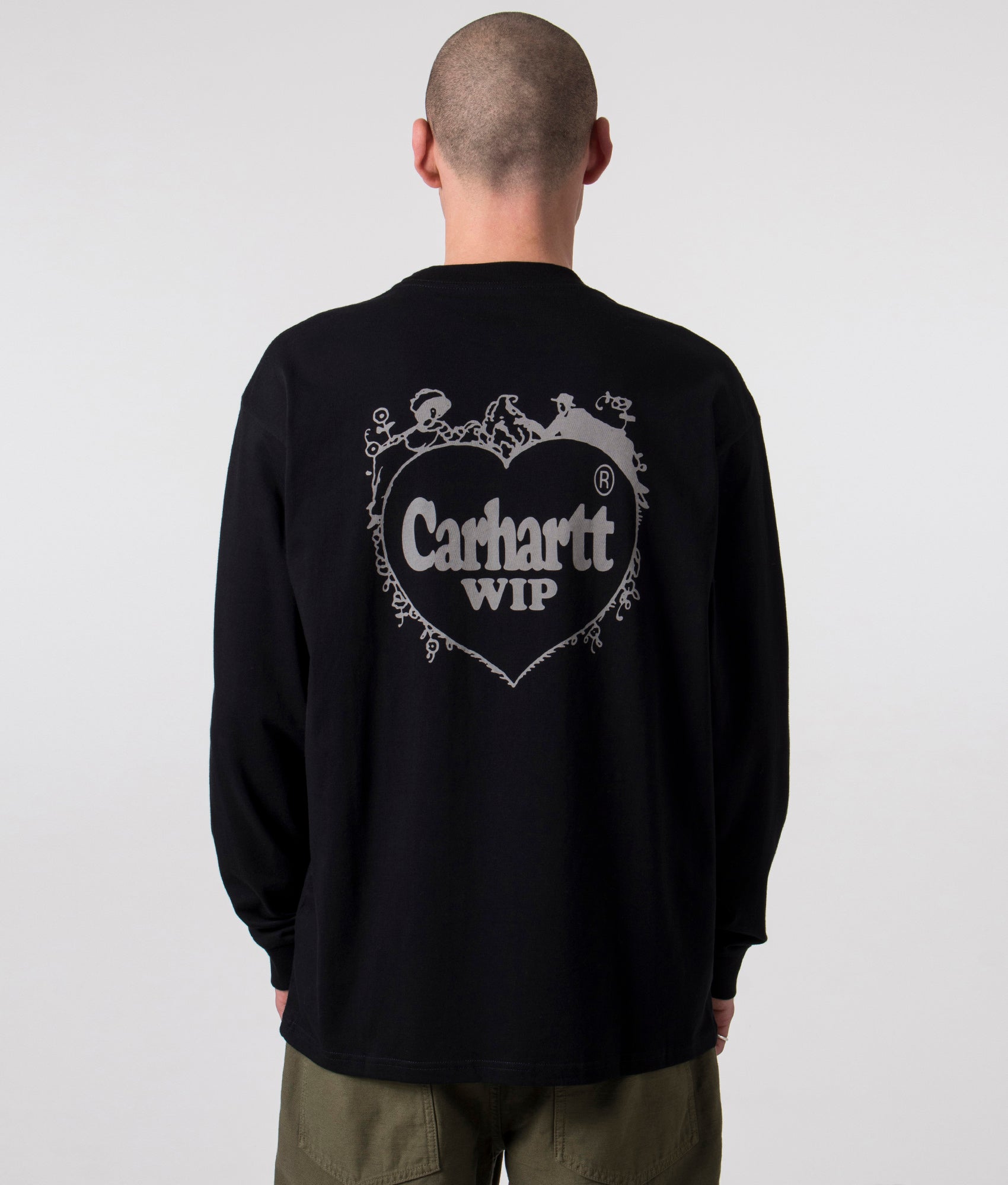 Carhartt WIP Mens Relaxed Fit Spree Long Sleeve T-Shirt - Colour: 0GLXX Black/Grey - Size: Large