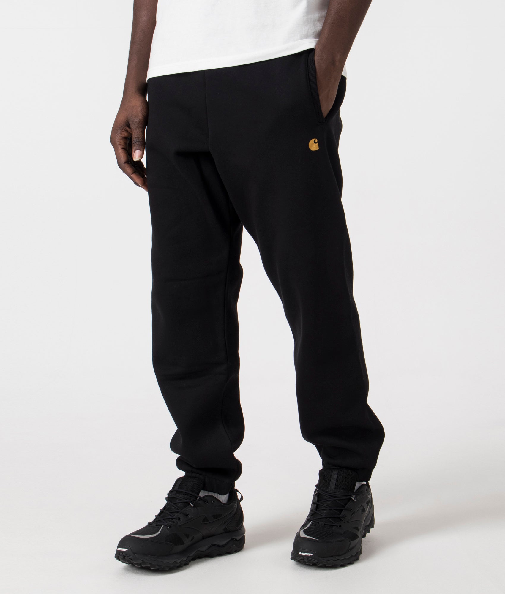 Carhartt WIP Mens Chase Joggers - Colour: 00FXX Black/Gold - Size: Large