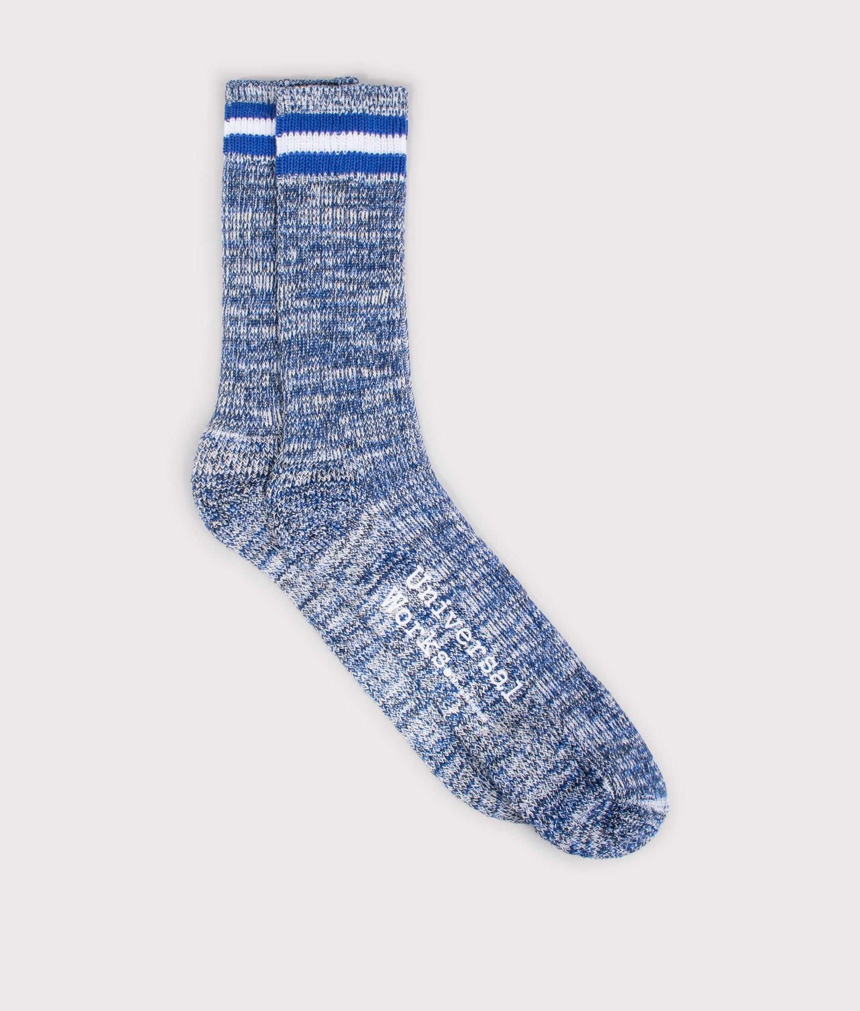 Universal Works Mens Everyday Stripe Socks - Colour: Navy - Size: Large