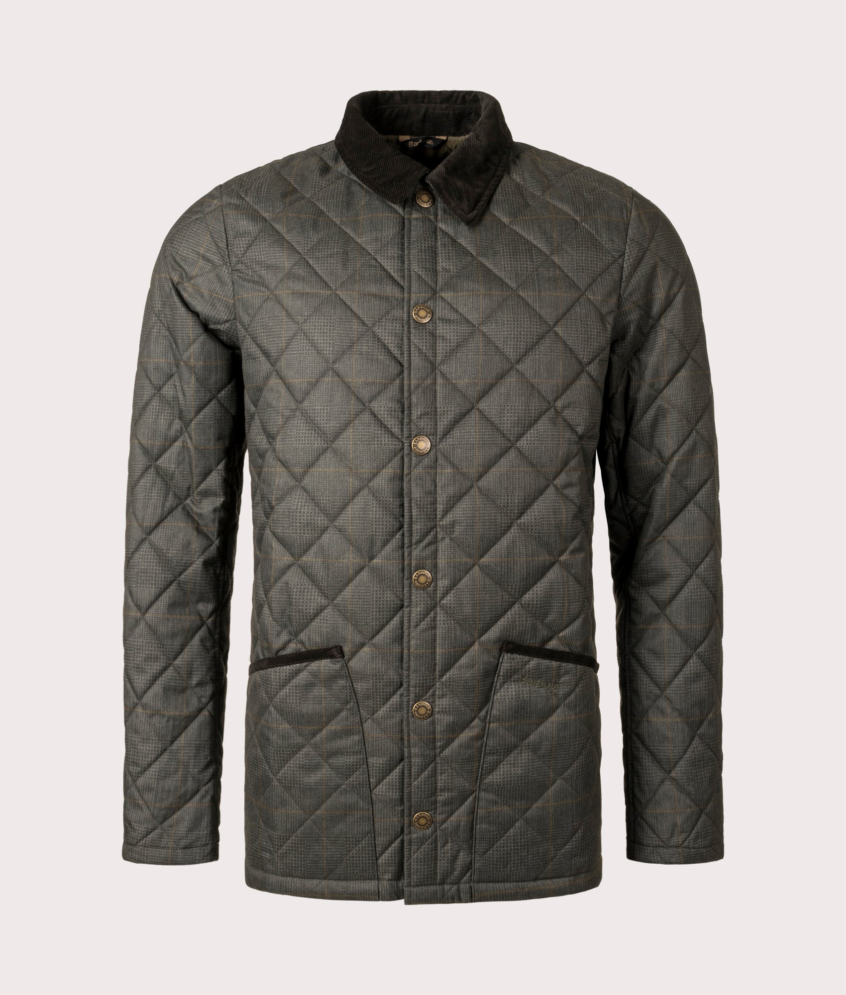 Barbour Lifestyle Mens Checked Heritage Liddesdale Quilt Jacket - Colour: OL51 Olive - Size: Large