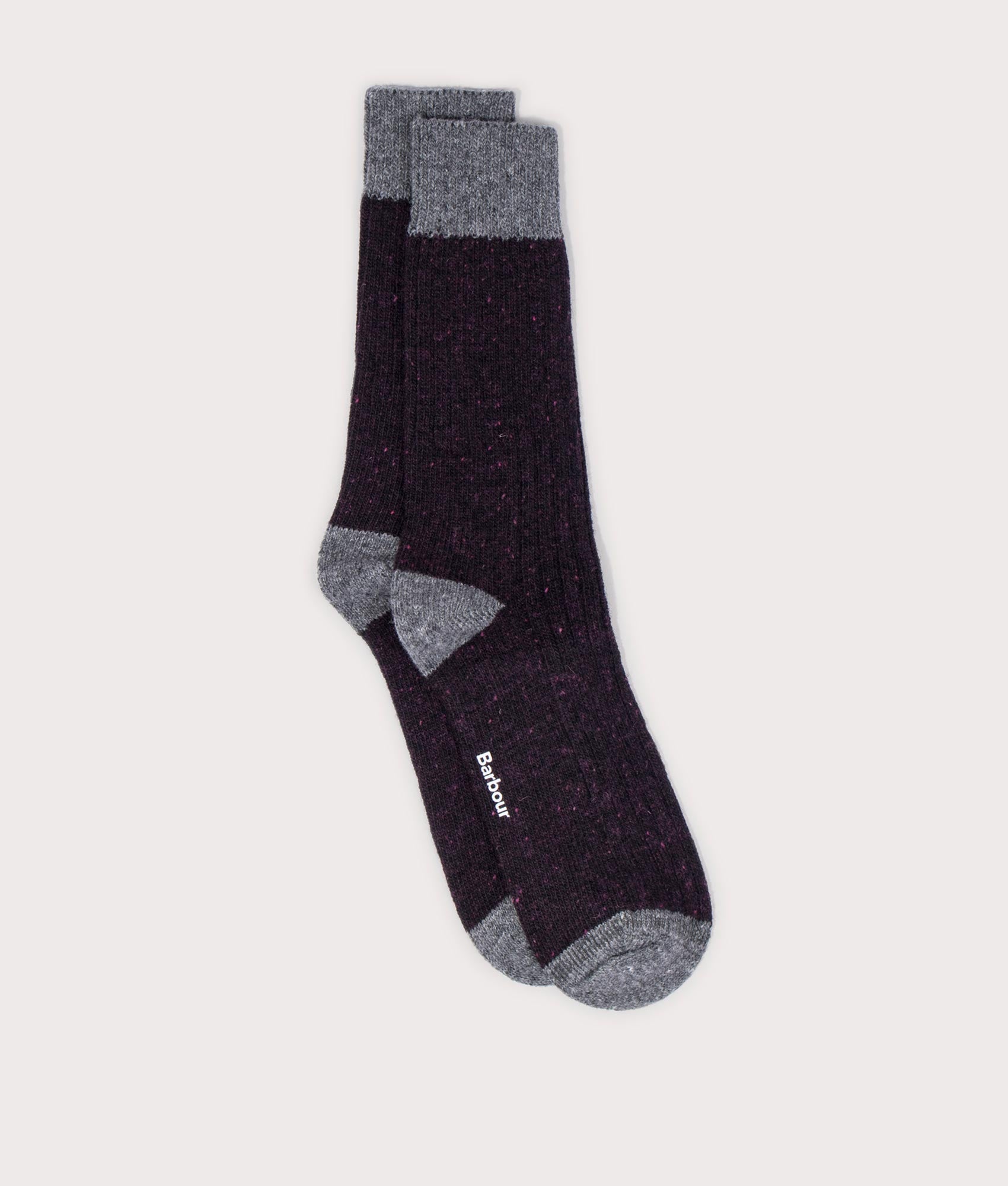 Barbour Lifestyle Mens Houghton Socks - Colour: PU98 Fig/Asphalt - Size: Large