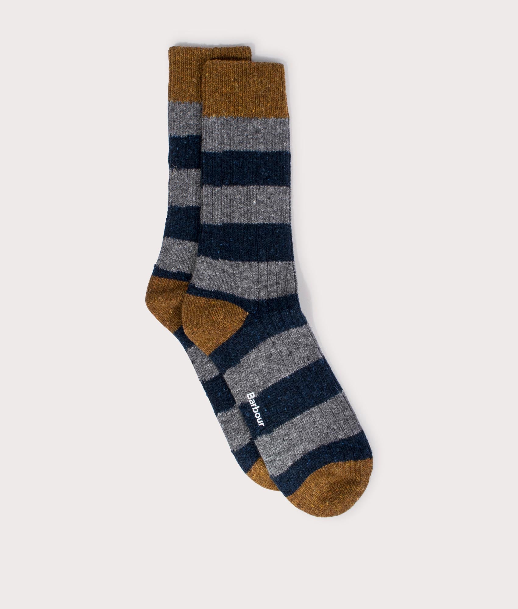 Barbour Lifestyle Mens Houghton Stripe Socks - Colour: GY75 Asphalt/Navy - Size: Large