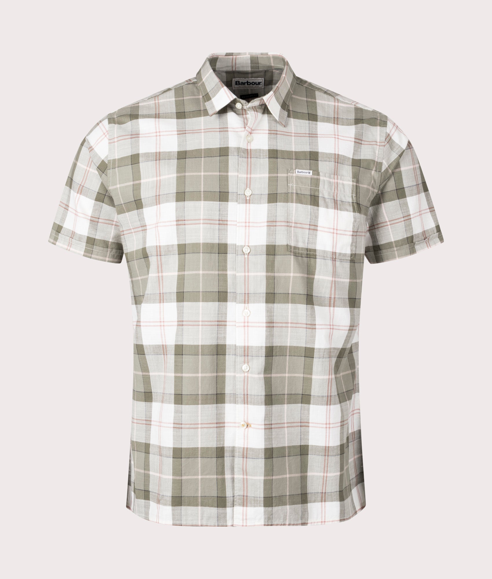 Barbour Lifestyle Mens Short Sleeve Gordon Shirt - Colour: TN24 Glenmore Olive Tartan - Size: Medium