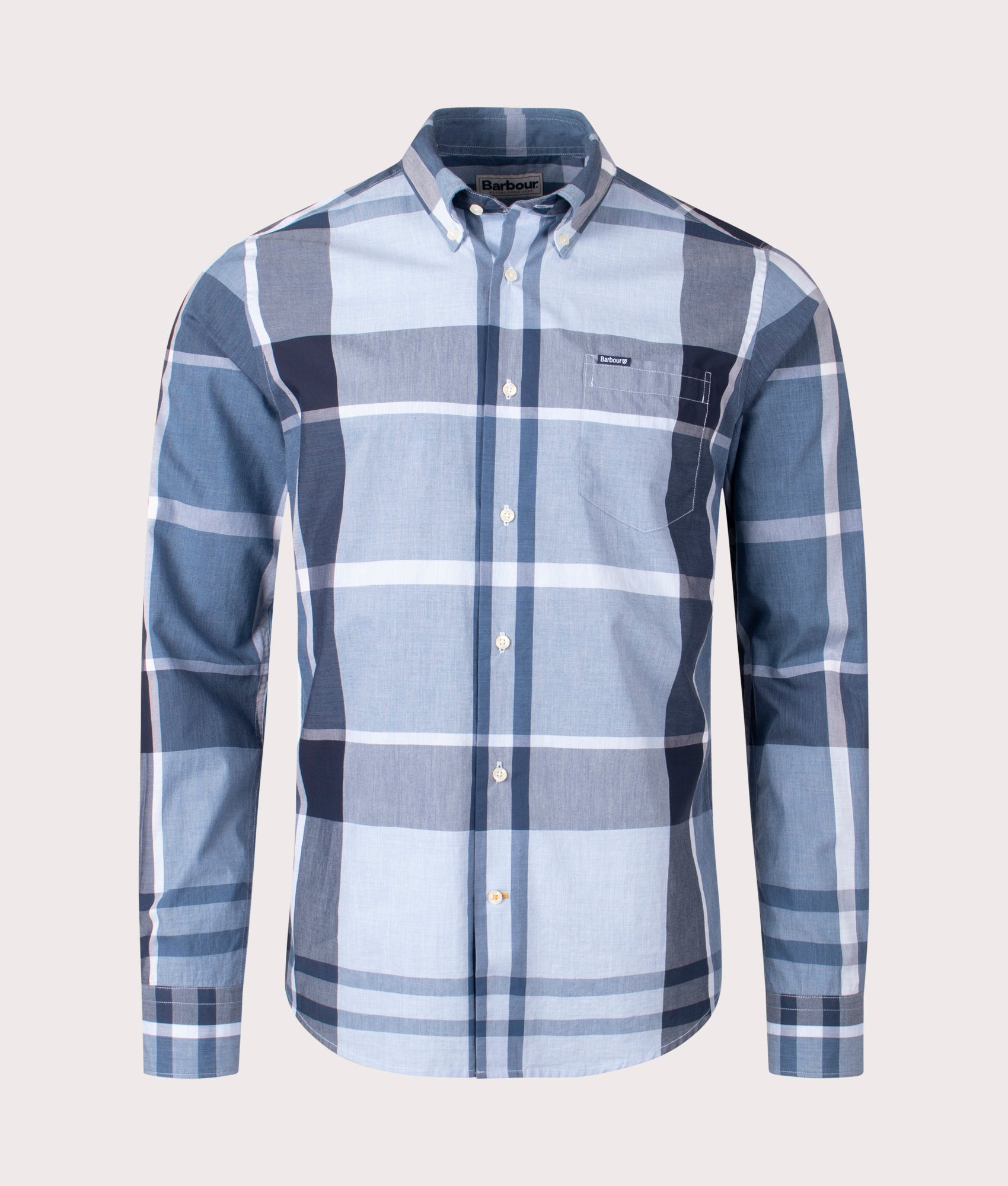 Barbour Lifestyle Mens Harris Shirt Tailored Shirt - Colour: TN22 Berwick Blue Tartan - Size: Medium