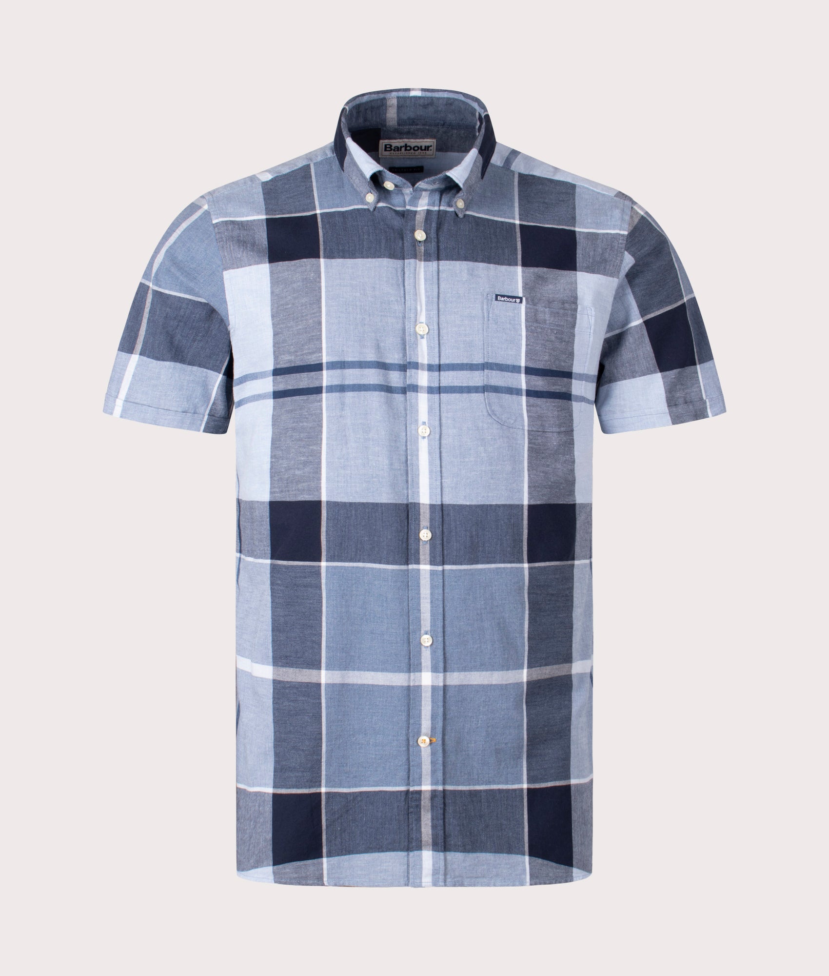 Barbour Lifestyle Mens Short Sleeve Doughill Shirt - Colour: TN22 Berwick Blue - Size: Large