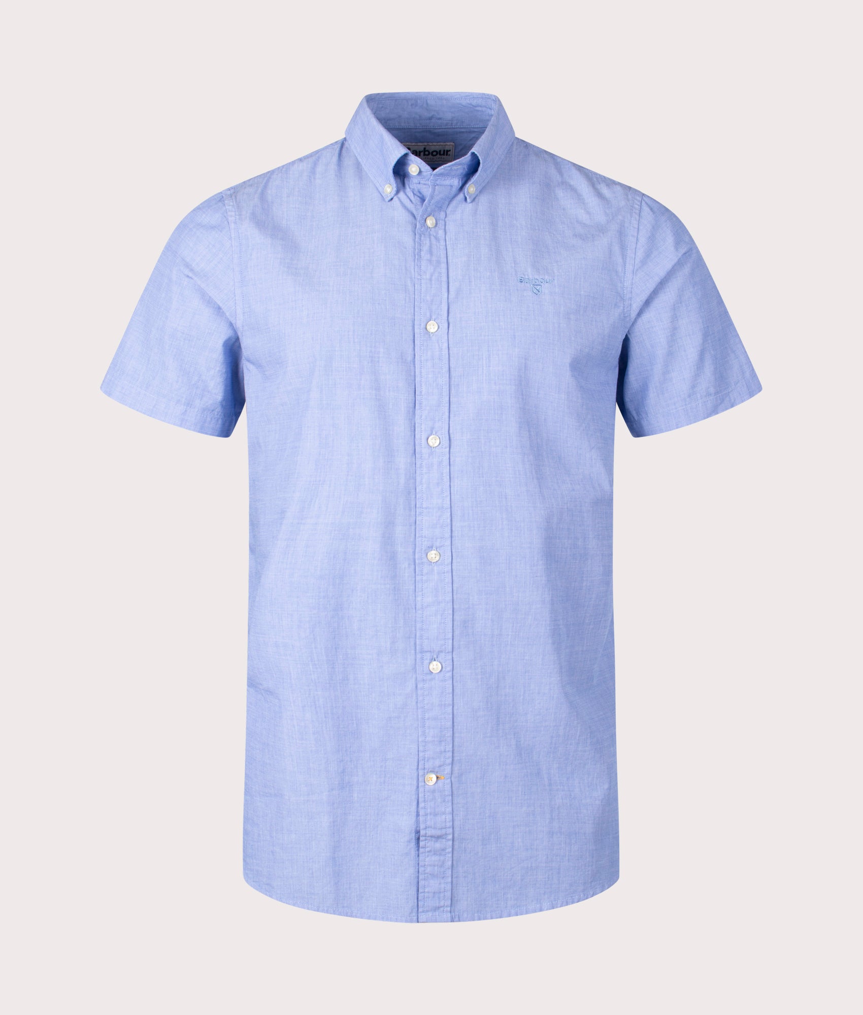 Barbour Lifestyle Mens Short Sleeved Crest Poplin Tailored Shirt - Colour: BL32 Sky - Size: Medium