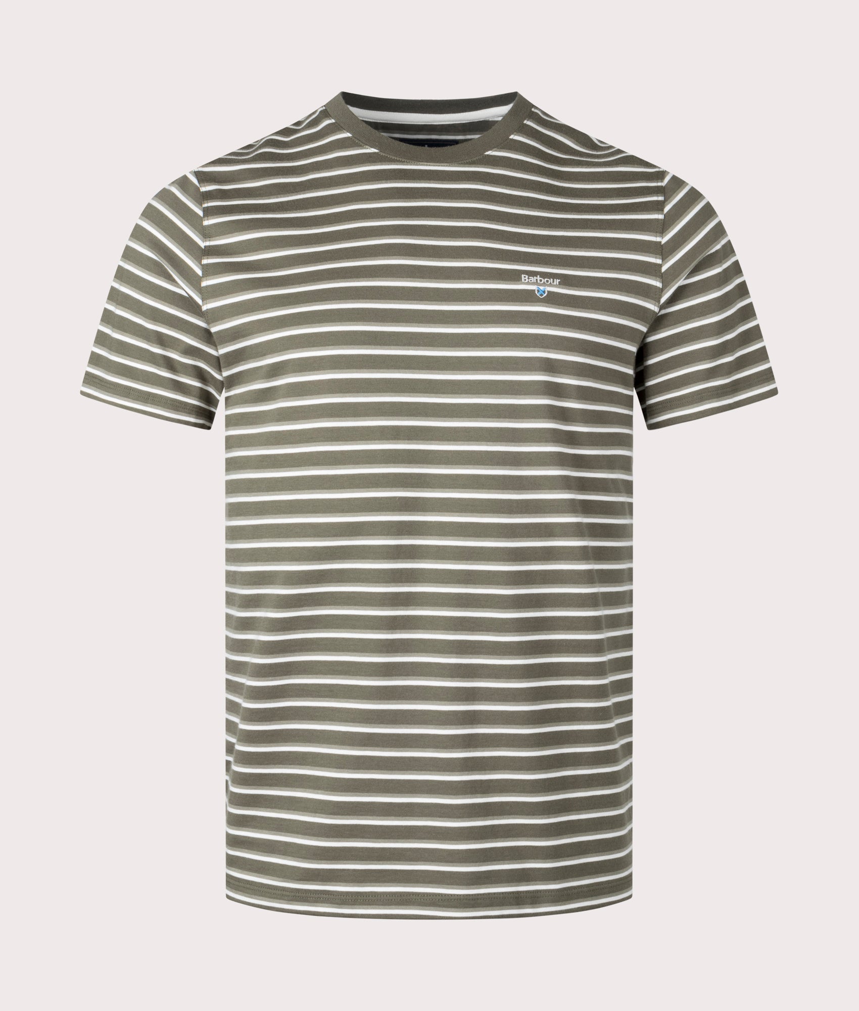Barbour Lifestyle Mens Ponte Stripe T-Shirt - Colour: SG15 Pale Sage - Size: Large