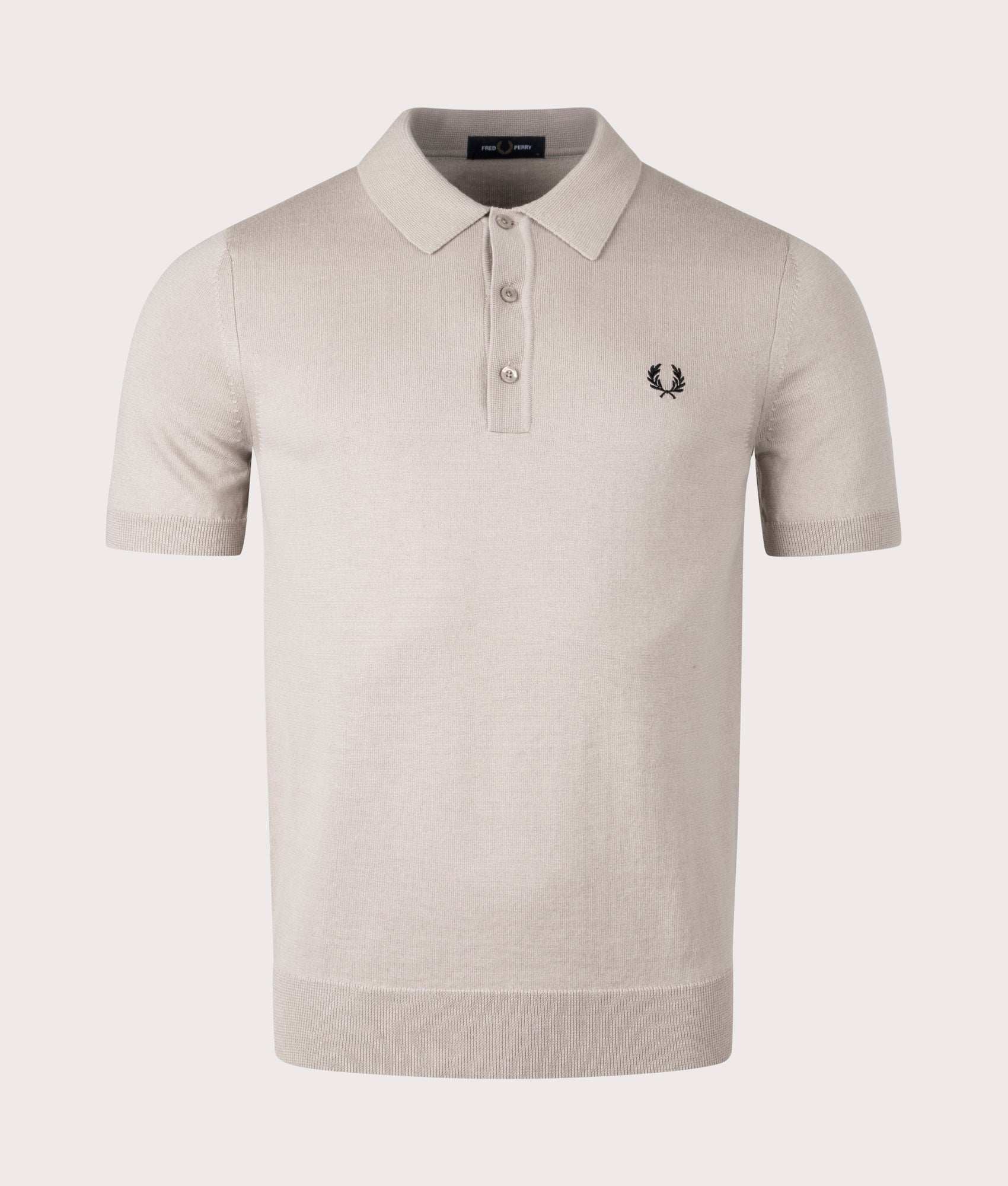 Fred Perry Mens Classic Knitted Polo Shirt - Colour: S56 Dark Oatmeal - Size: Medium