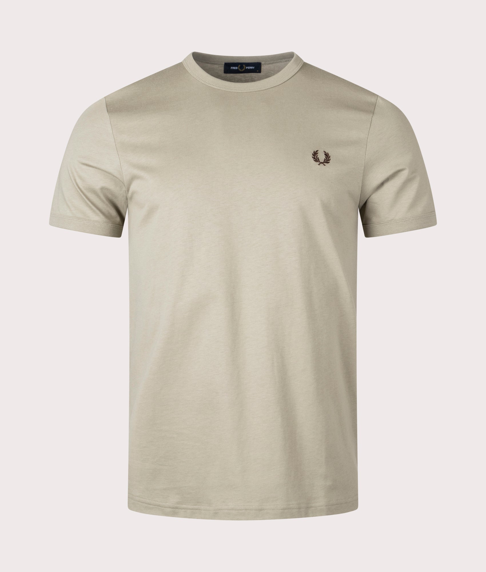 Fred Perry Mens Ringer T-Shirt - Colour: U84 Warm Grey/Carrington Road Brick - Size: XXL