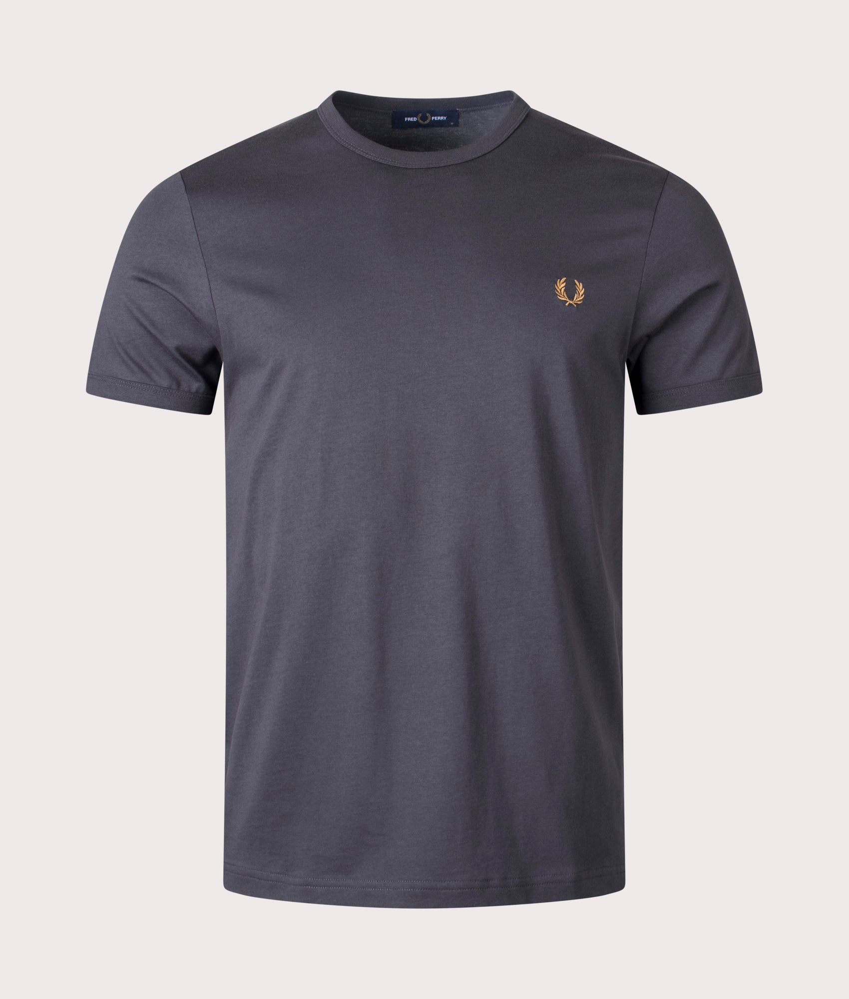 Fred Perry Mens Ringer T-Shirt - Colour: V07 Anchor Grey/Dark Caramel - Size: Large