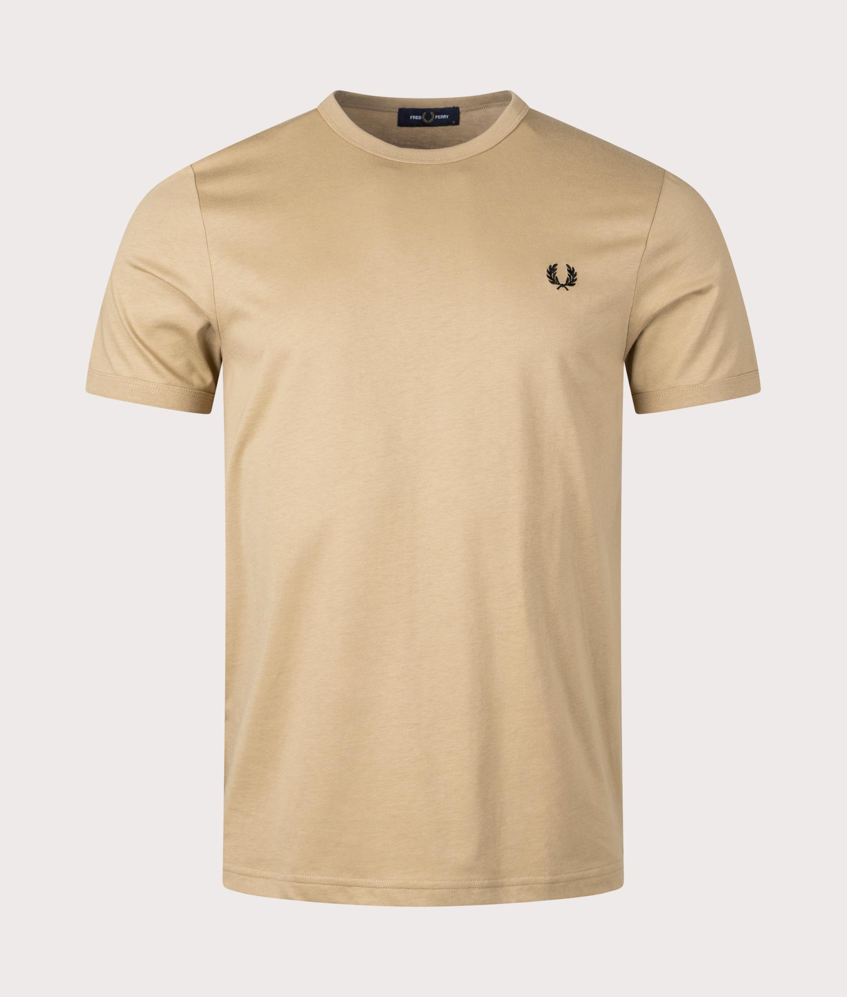 Fred Perry Mens Ringer T-Shirt - Colour: U88 Warm Stone/Black - Size: XL