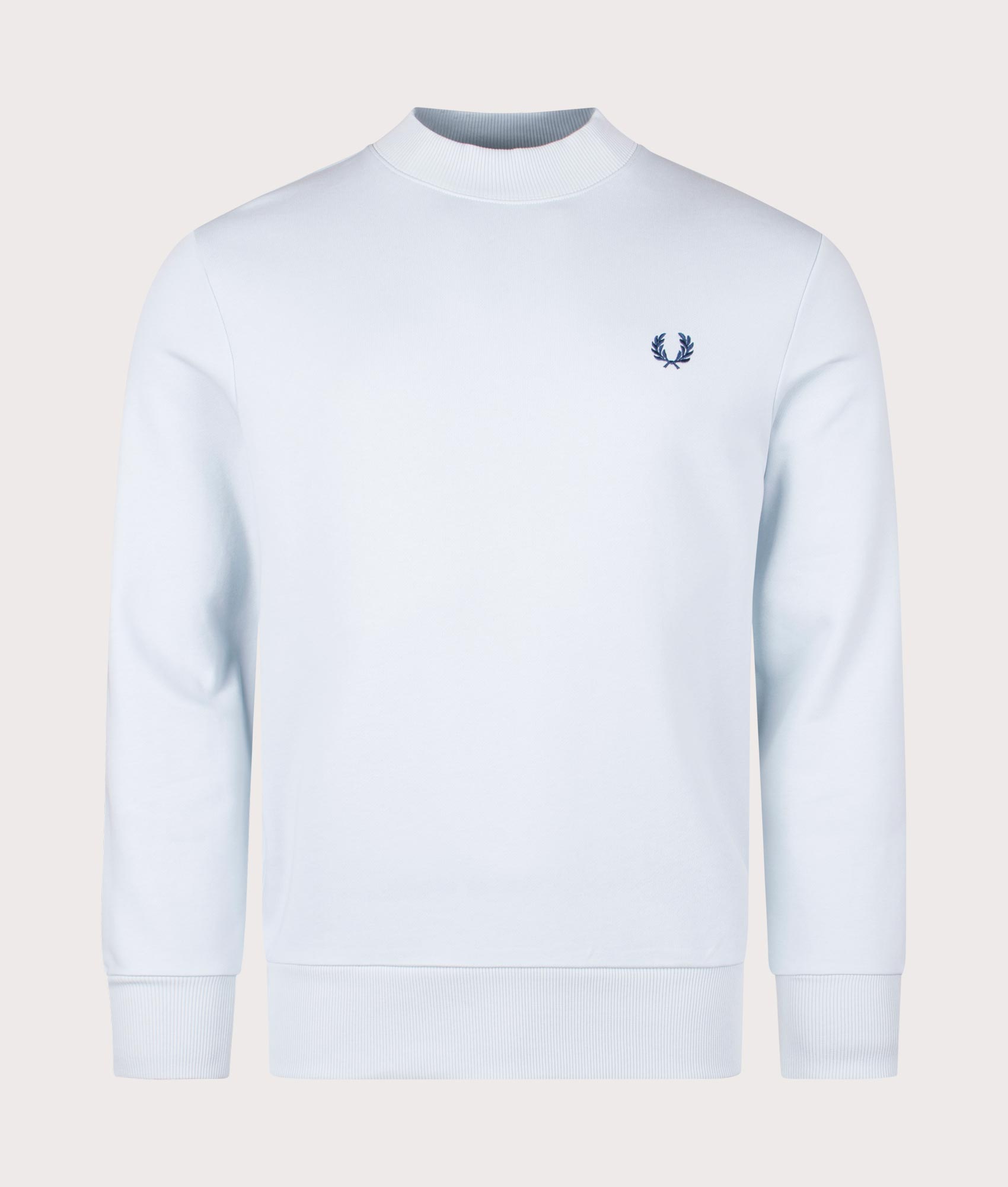 Fred Perry Mens Laurel Wreath Graphic High Neck Sweatshirt - Colour: R30 Light Ice - Size: XL