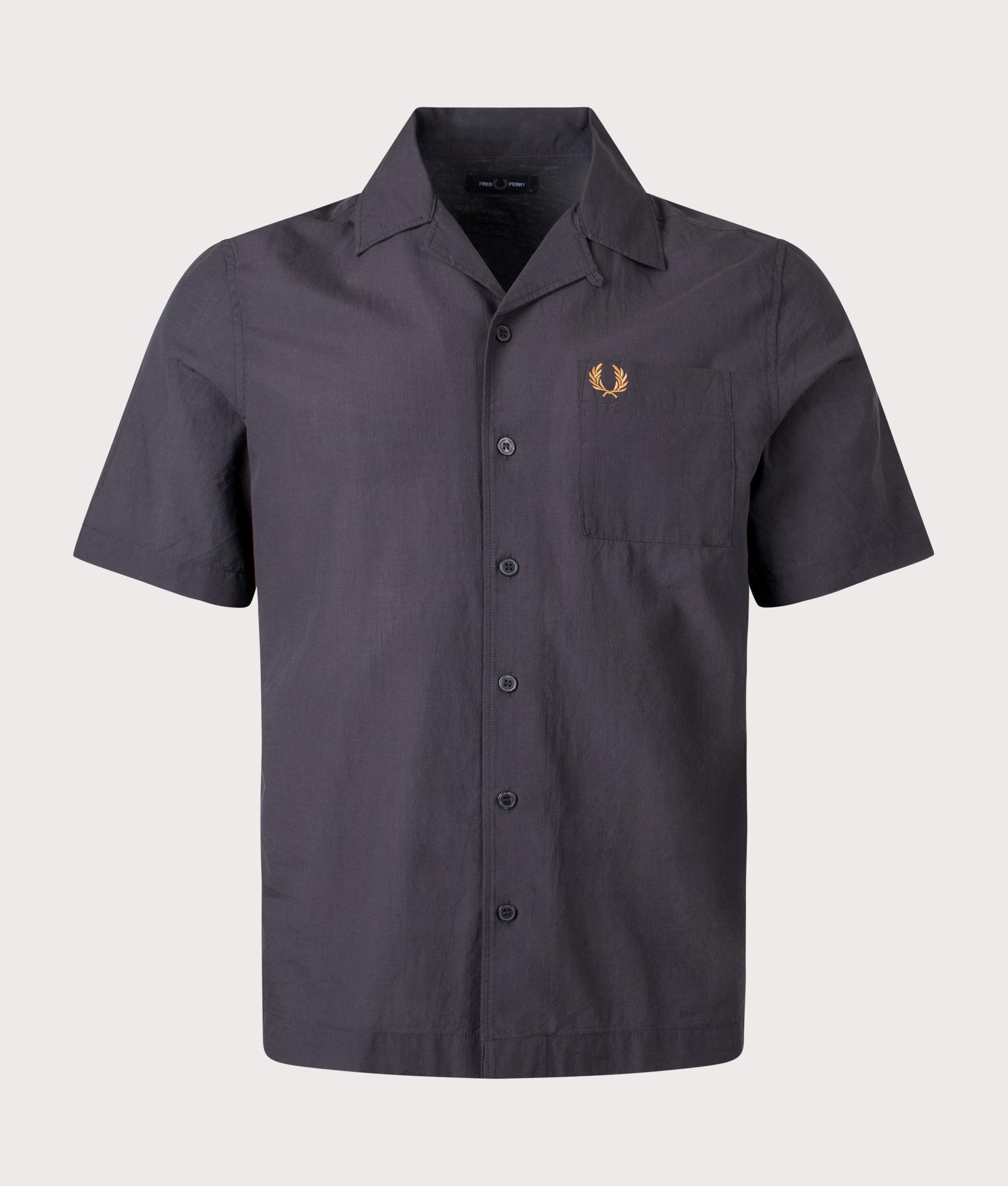 Fred Perry Mens Lightweight Texture Revere Collar Shirt - Colour: 297 Anchor Grey - Size: XL