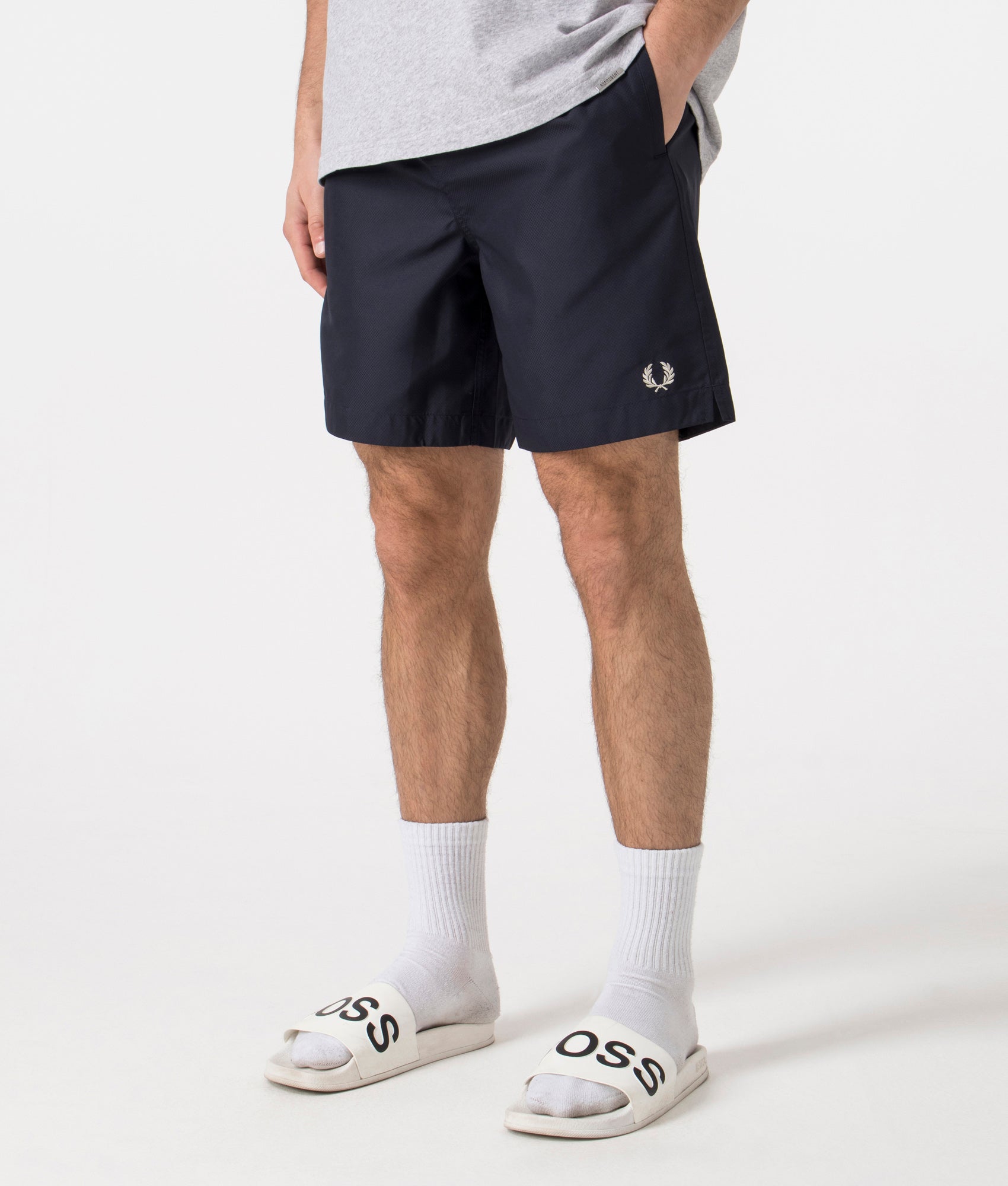 Fred Perry Mens Classic Swim Shorts - Colour: R87 Navy - Size: Medium