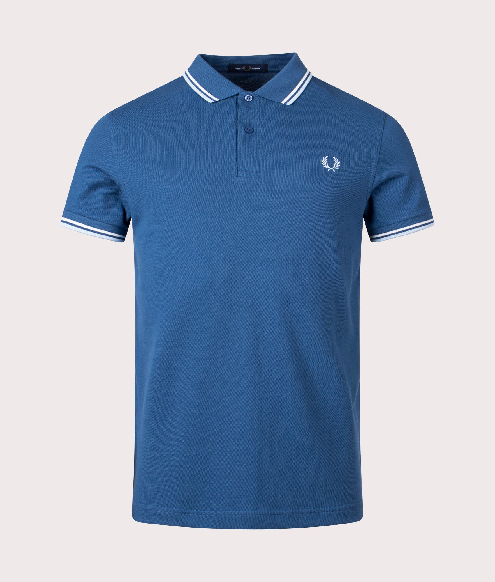 Fred Perry Mens Twin Tipped Polo Shirt - Colour: U91 Midnight Blue/Ecru/Light Ice - Size: Medium