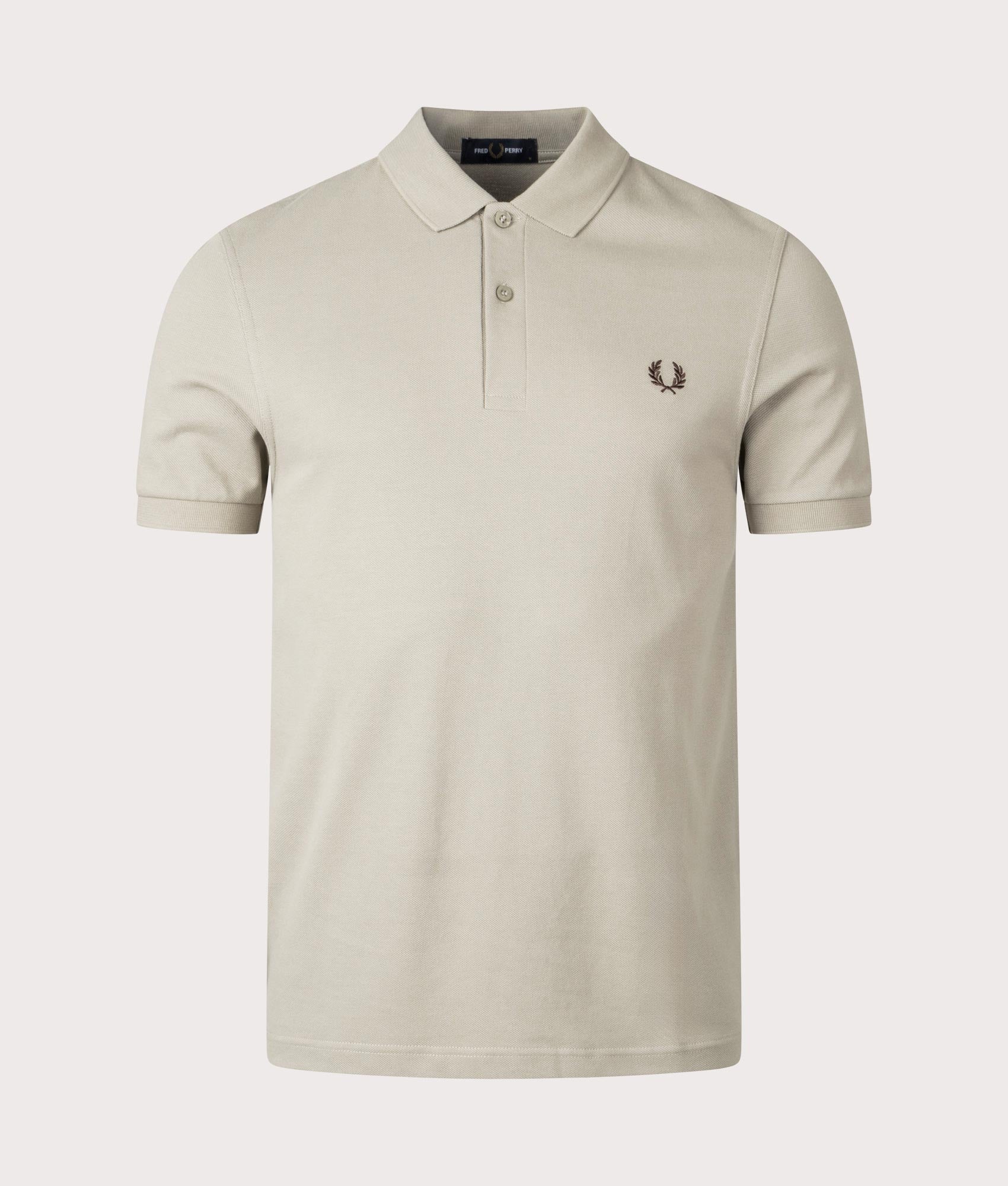 Fred Perry Mens Plain Fred Perry Shirt - Colour: U84 Warm Grey/Carrington Road Brick - Size: Large