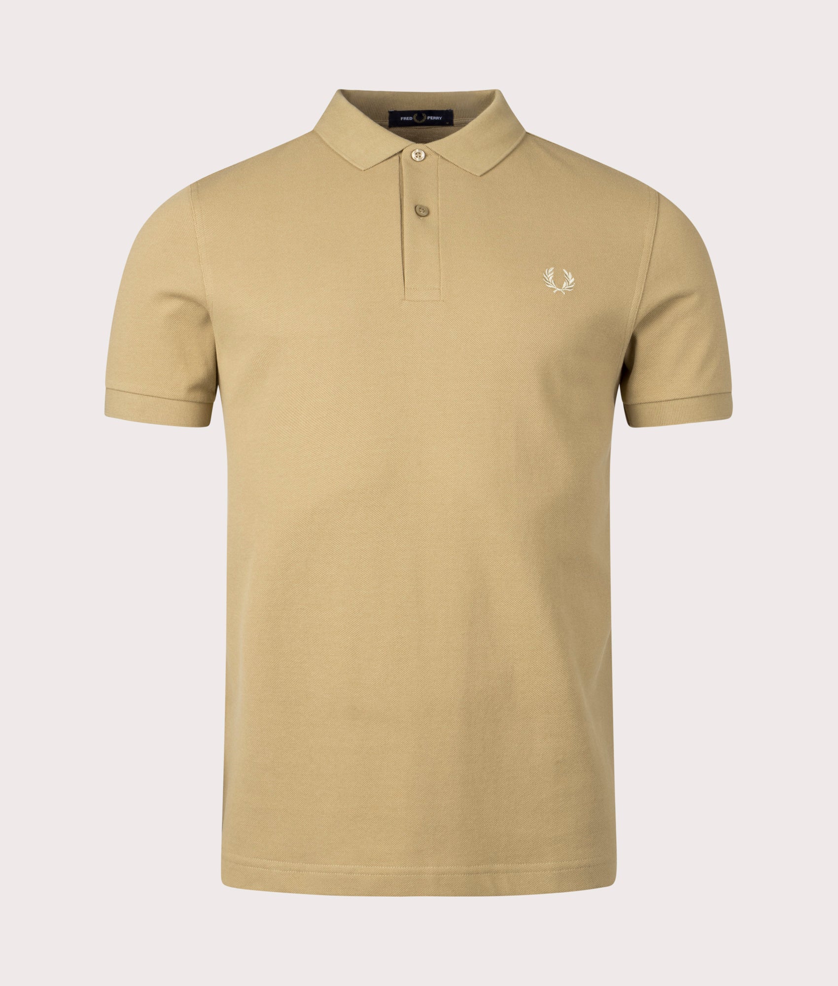 Fred Perry Mens Plain Fred Perry Shirt - Colour: V19 Warm Stone/Oatmeal - Size: Medium