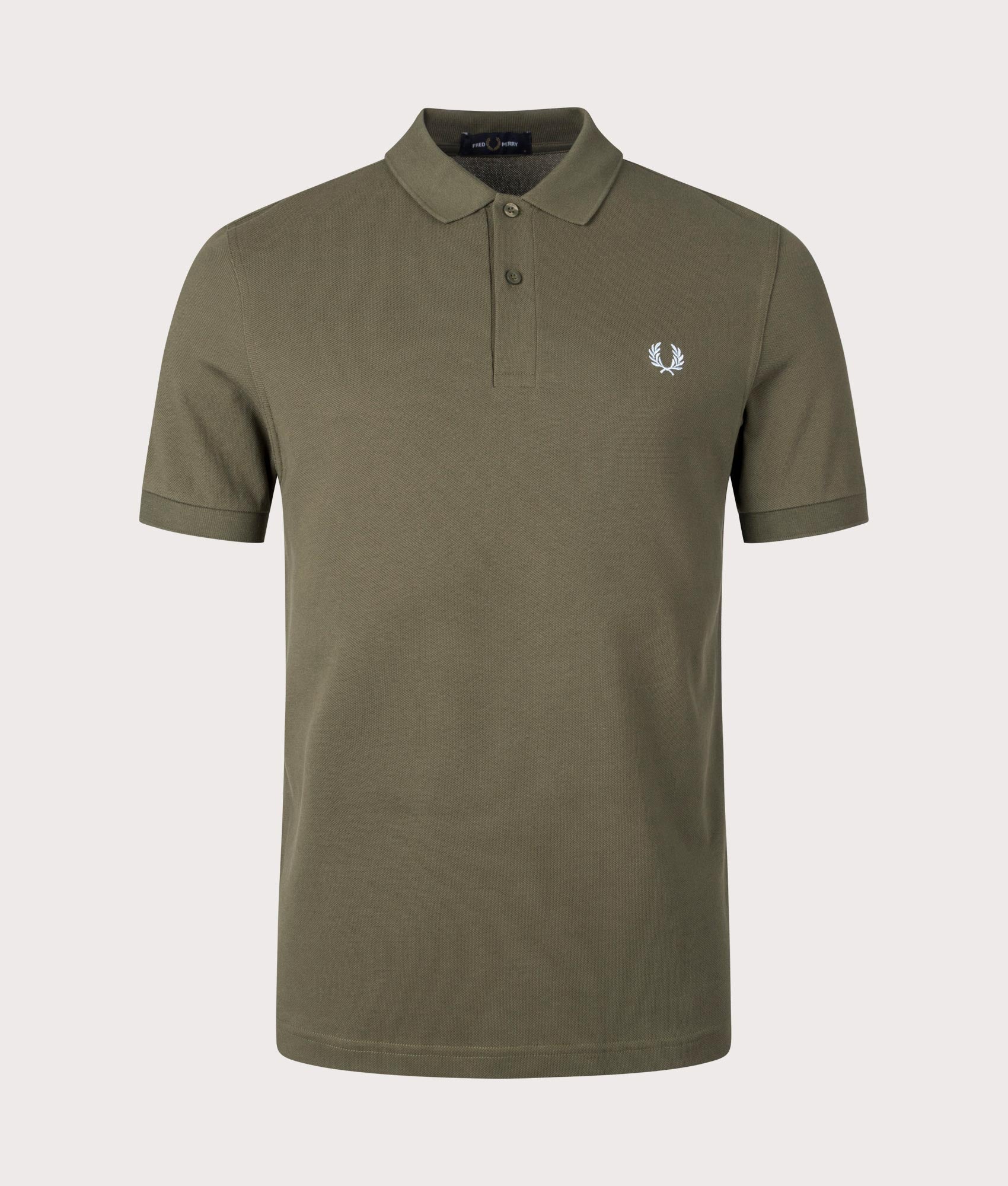 Fred Perry Mens Plain Polo Shirt - Colour: V41 Uniform Green/Light Ice - Size: Large