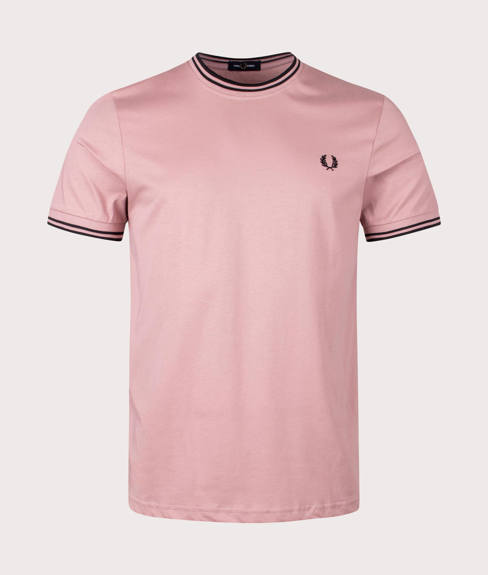 Fred Perry Mens Twin Tipped T-Shirt - Colour: T89 Dusty Rose Pink/Black - Size: Medium