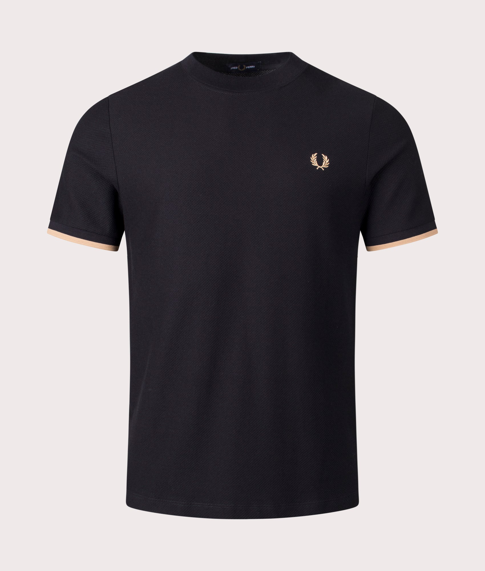 Fred Perry Mens Tipped Cuff Pique T-Shirt - Colour: 198 Black - Size: XL