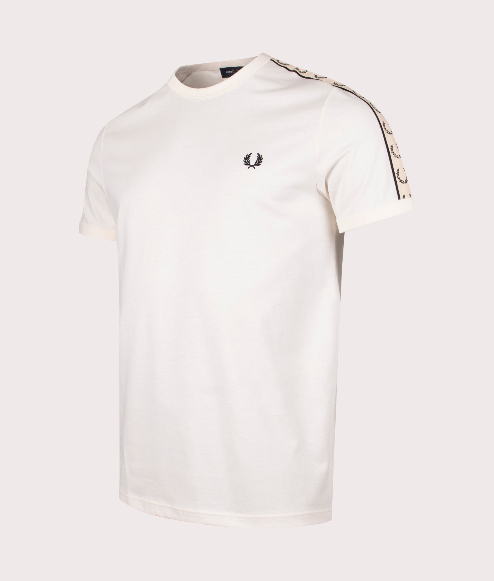 Fred Perry Mens Contrast Tape Ringer T-Shirt - Colour: S70 Ecru/Black - Size: Large