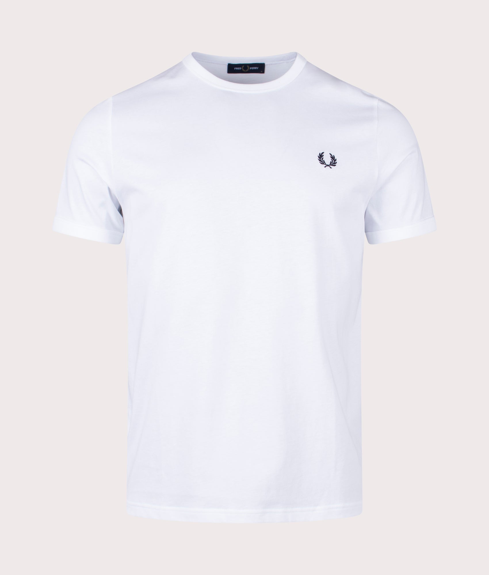 Fred Perry Mens Ringer T-Shirt - Colour: Core 100 White - Size: Large