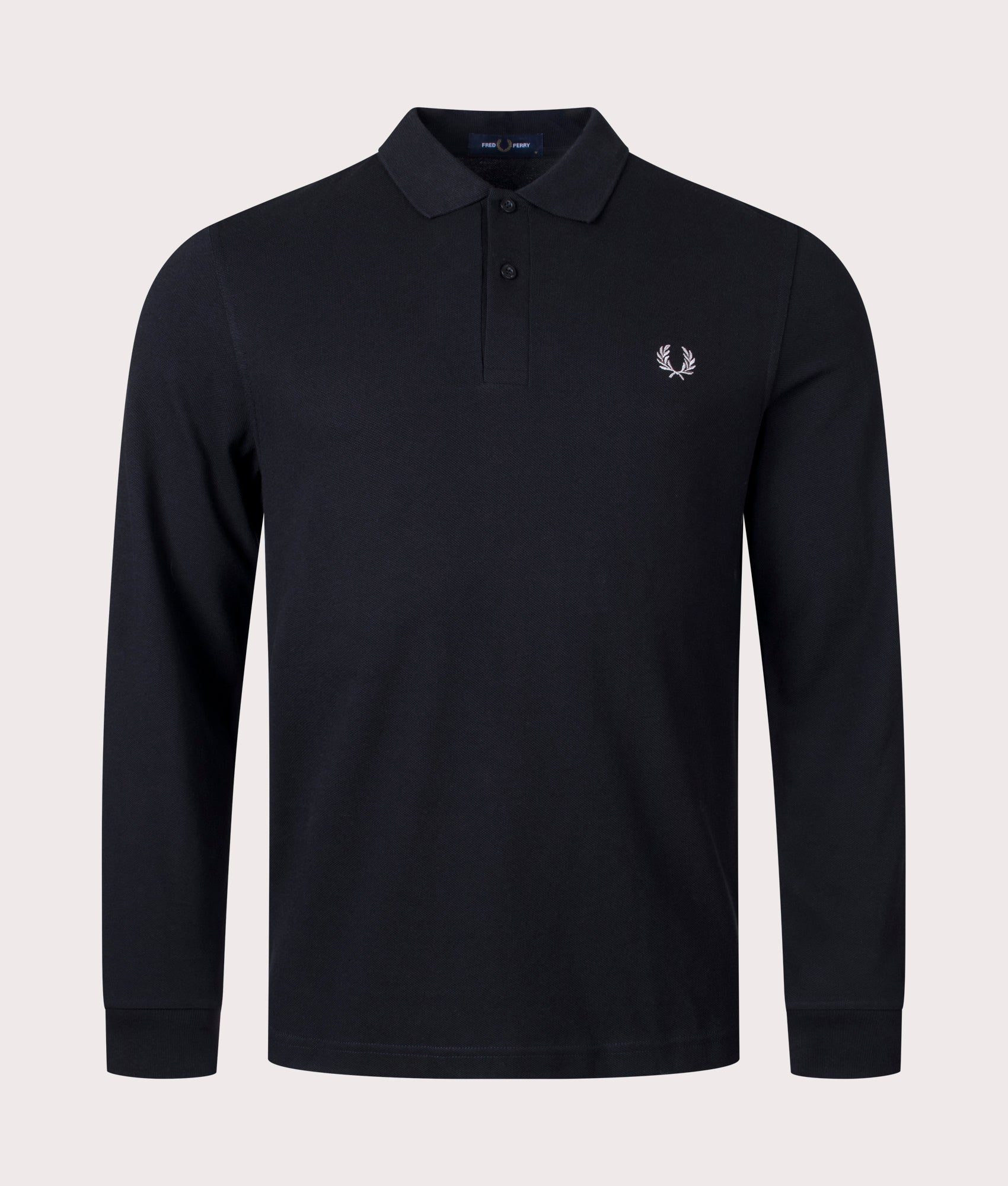 Fred Perry Mens Long Sleeve Fred Perry Tennis Polo Shirt - Colour: 906 Black/Chrome - Size: Large