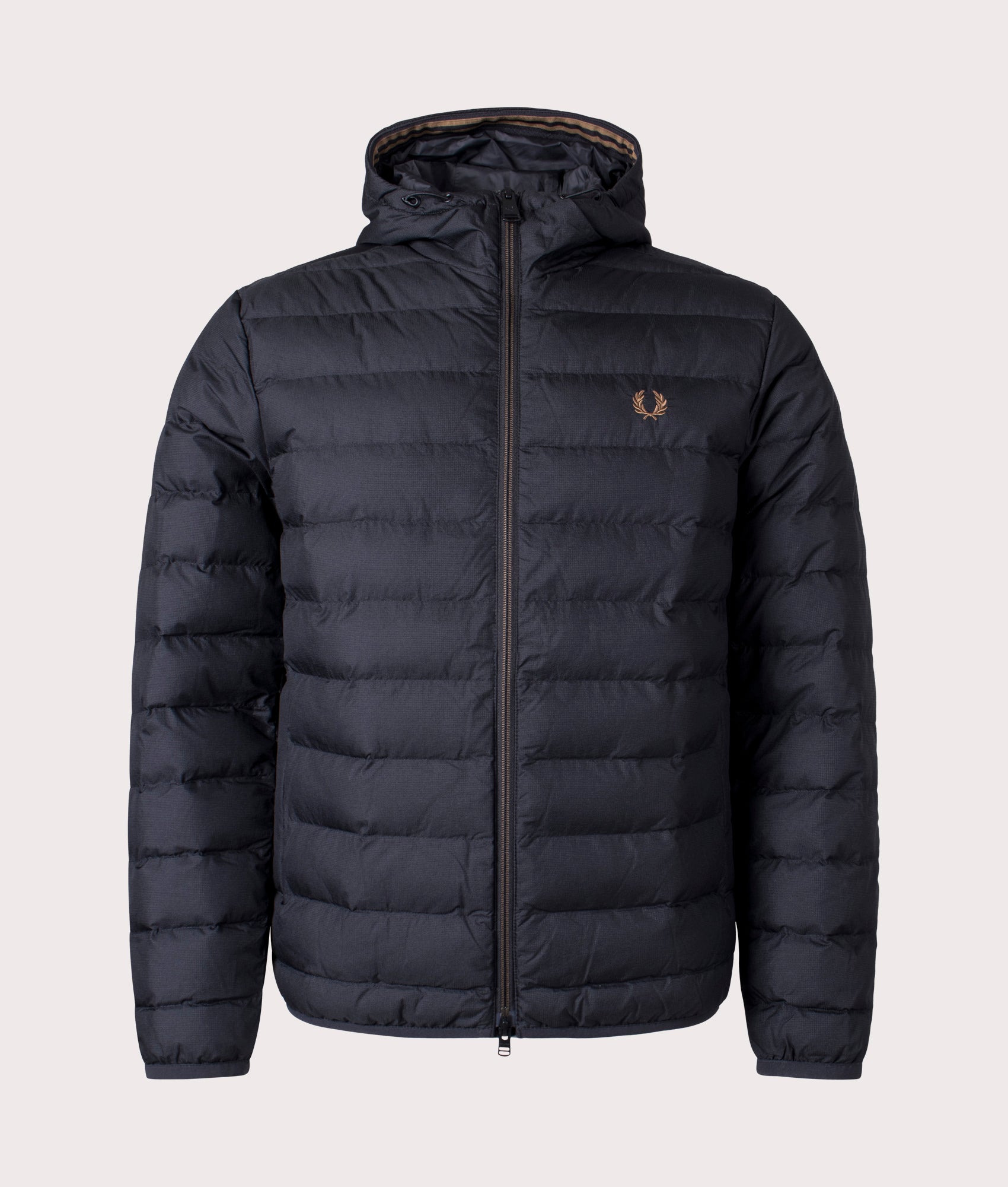 Fred Perry Mens Hooded Insulated Jacket - Colour: 198 Black - Size: XL