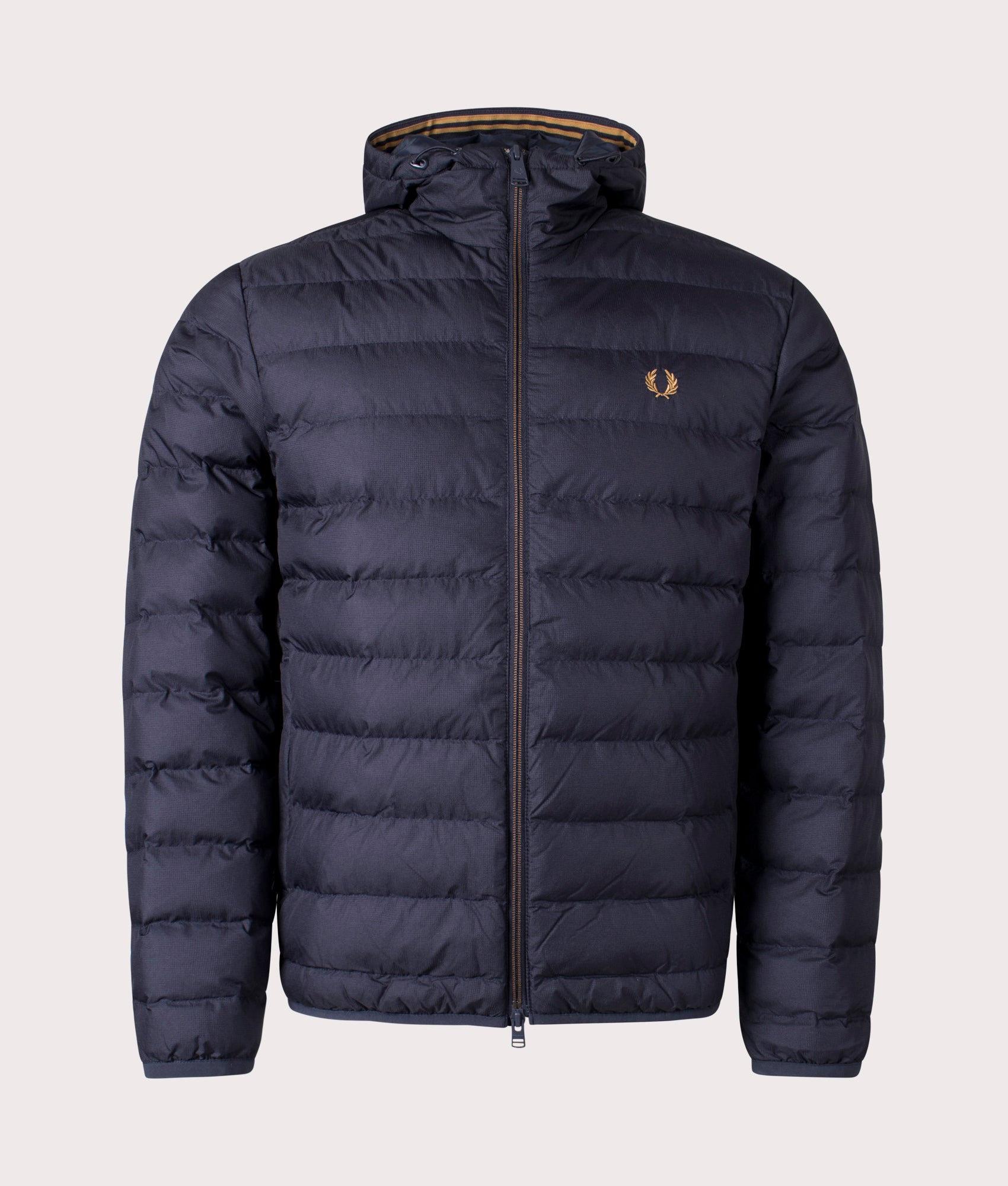 Fred Perry Mens Hooded Insulated Jacket - Colour: 248 Navy - Size: Medium