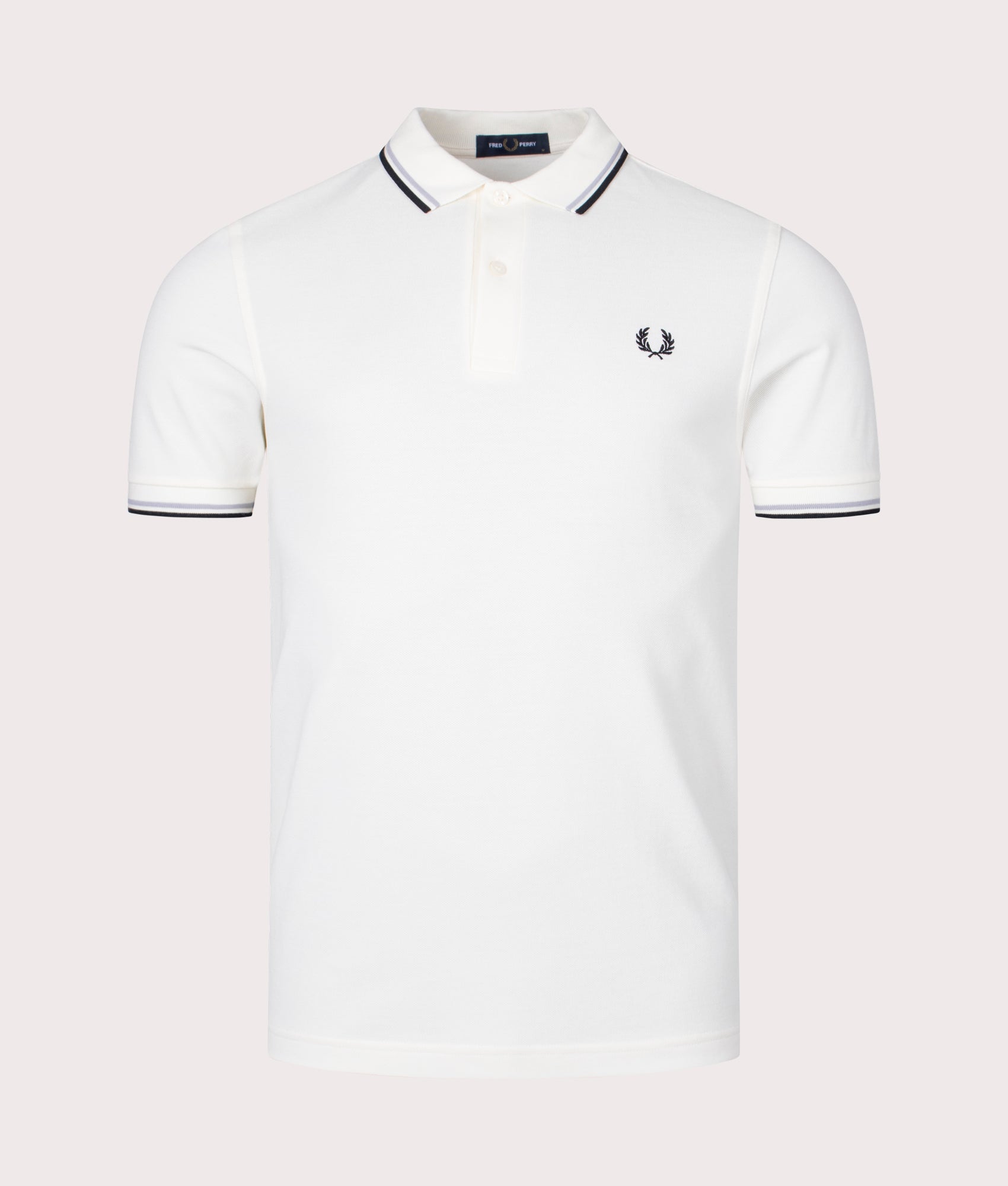Fred Perry Mens Twin Tipped Fred Perry Polo Shirt - Colour: T53 Ecru/Limestone/Black - Size: XXL