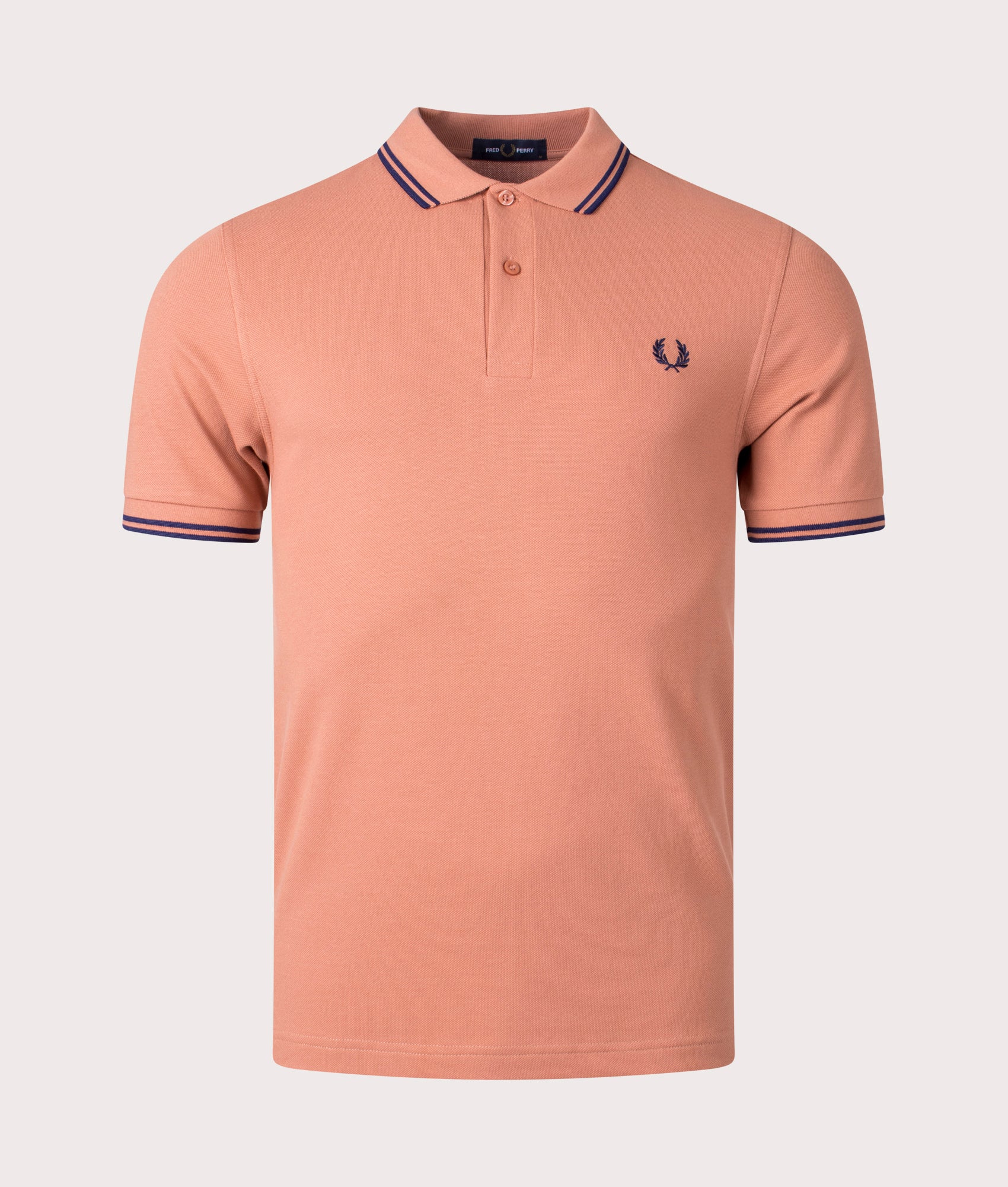 Fred Perry Mens Twin Tipped Fred Perry Polo Shirt - Colour: T58 Light Rust/French Navy/French Navy -