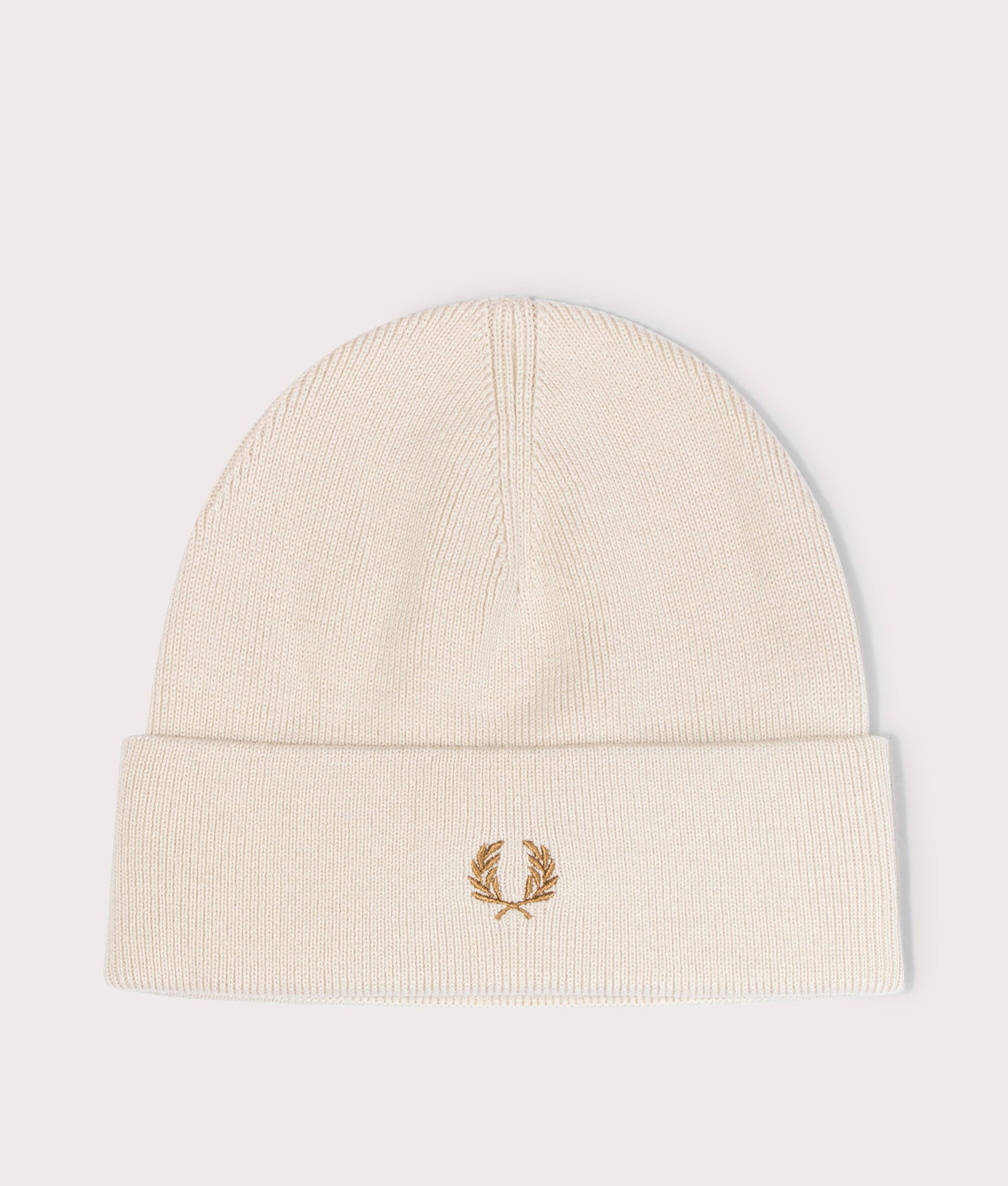 Fred Perry Mens Merino Wool Beanie - Colour: T12 Oatmeal/Dark Caramel - Size: One Size