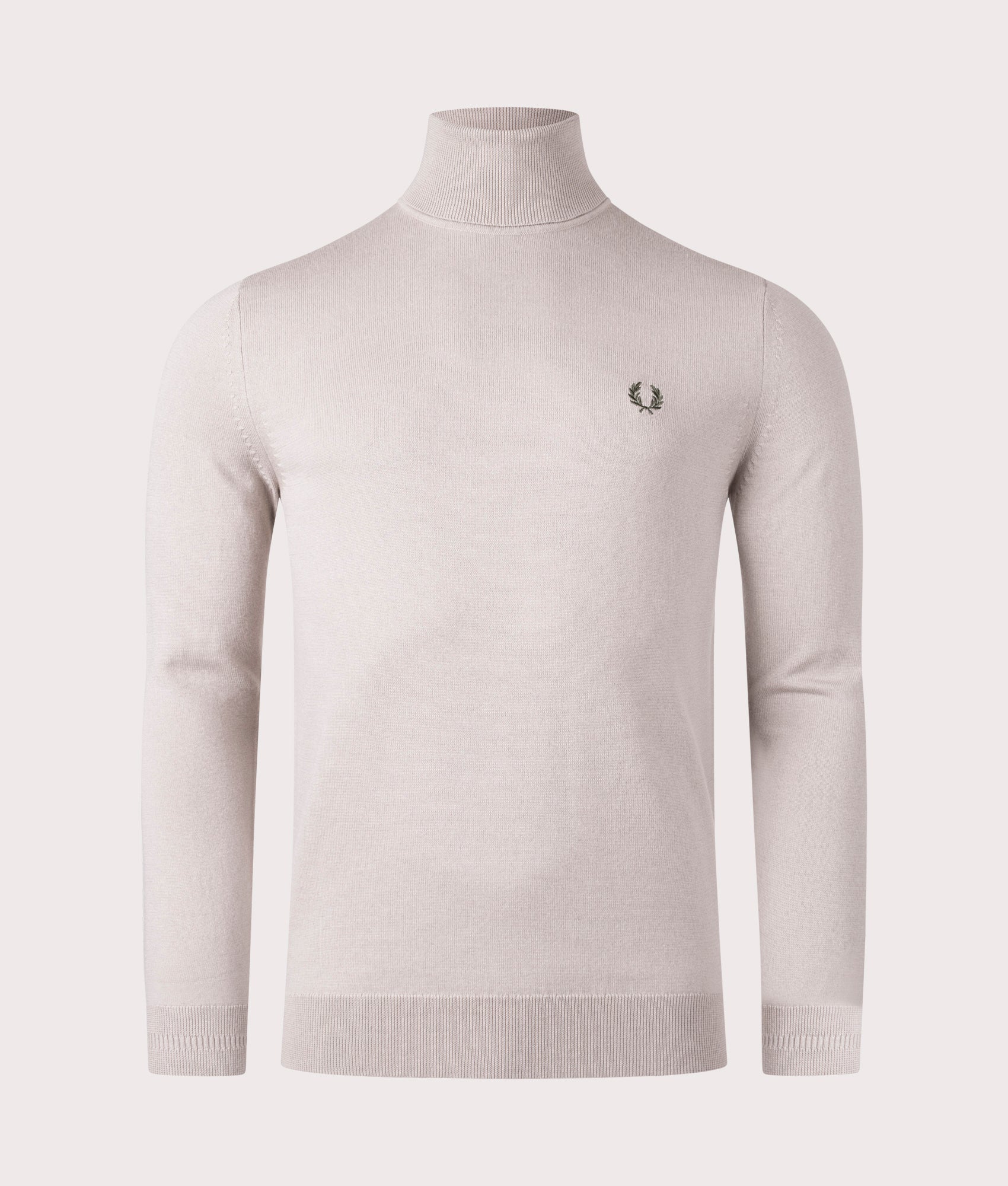 Fred Perry Mens Roll Neck Jumper - Colour: S56 Dark Oatmeal - Size: XL