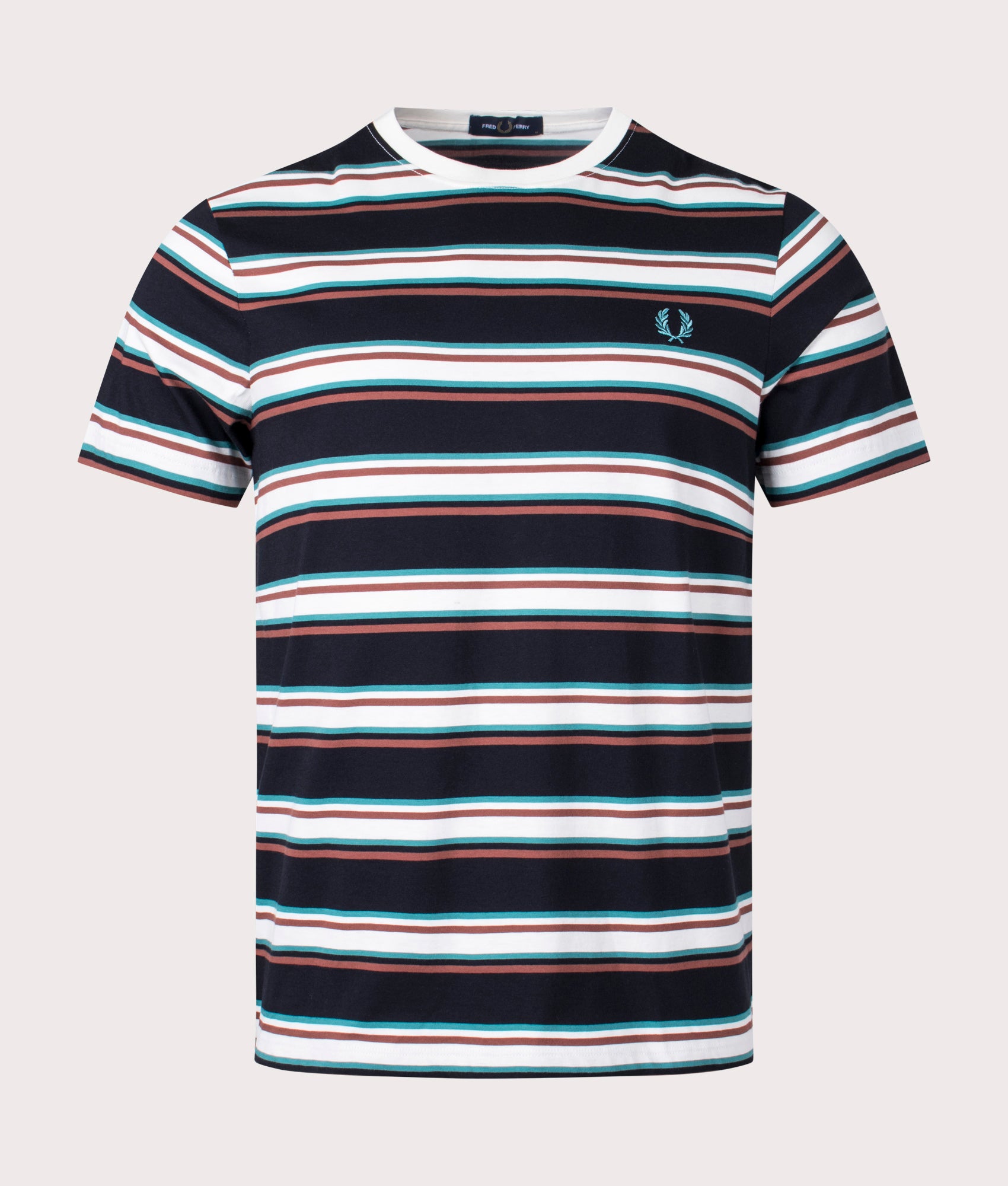 Fred Perry Mens Stripe T-Shirt - Colour: 560 Ecru - Size: XXL